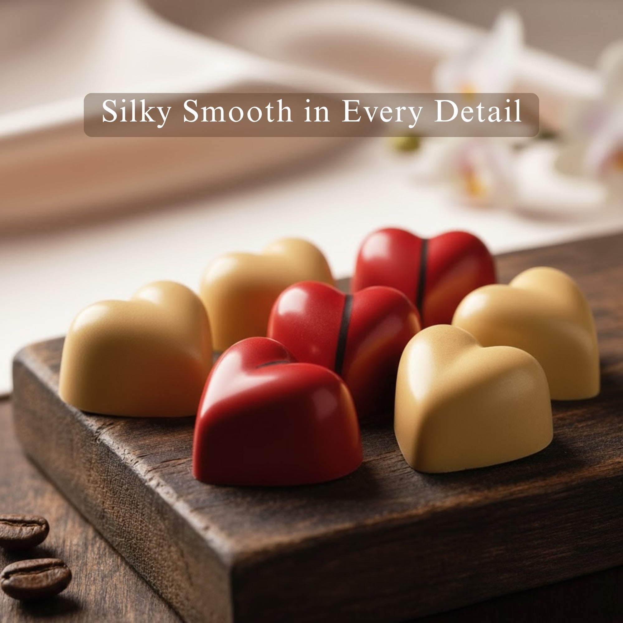 Andyanand Food & Beverages > Desserts & Sweets > Chocolate Andy Anand White Chocolate Heart Gift Box, 24 pc, 60% Cocoa – Gluten-Free, Silky Smooth, Valentine's Day, Anniversary & Special Gift White Chocolate Heart Gift Box 24 pc | Ships Nationwide