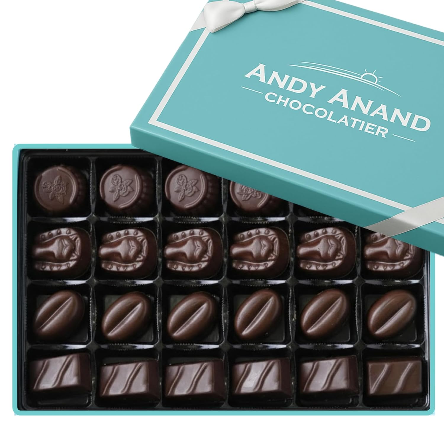 Andy Anand Chocolates Food & Beverages > Desserts & Sweets > Chocolate Andy Anand Luxurious Dark Chocolate Truffles Gift Box, 24 pc – Handmade Gourmet Assorted Flavors, Perfect for Indulgence, Birthday & Holiday SF Vegan Allergen-Free Dark Truffles 24 pc