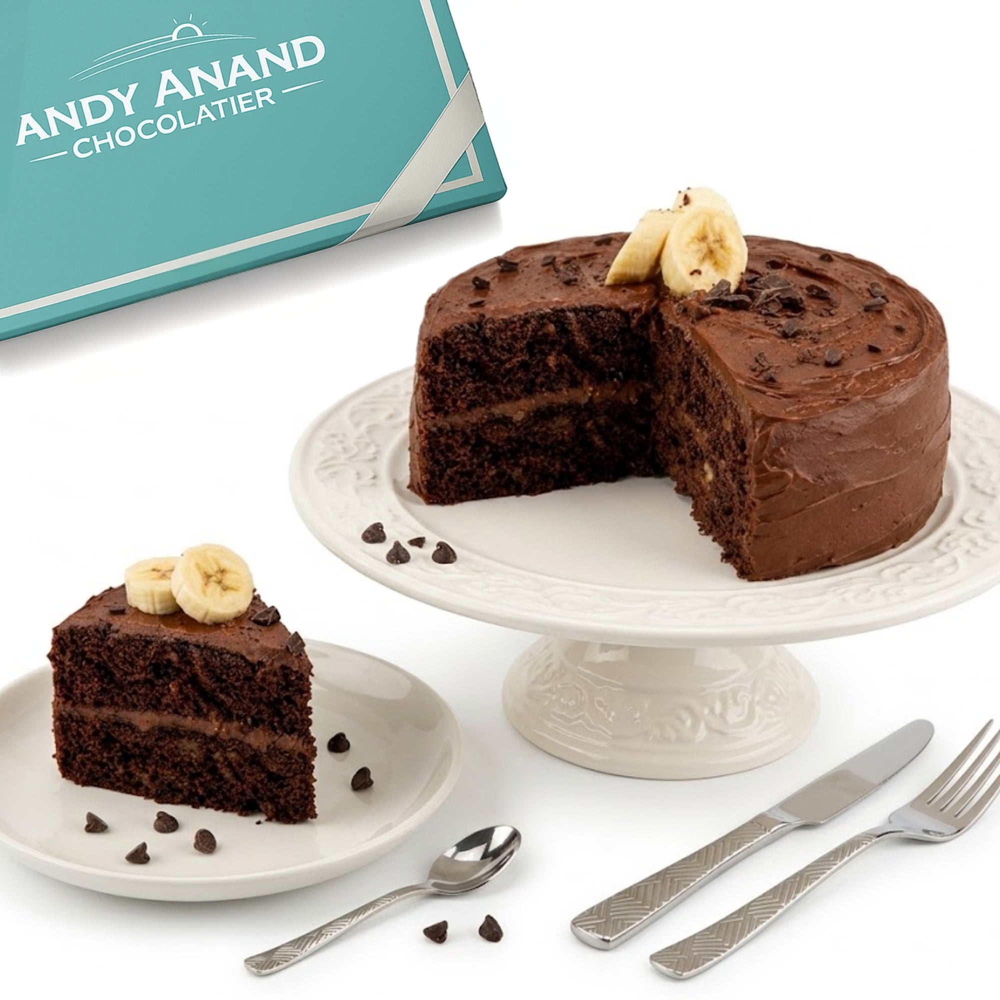 Andy Anand Chocolates Food & Beverages > Desserts & Sweets > Cakes > Sugar-Free Cakes Andy Anand Sugar-Free Chocolate Banana Cake, 2.8 lb – Keto & Diabetic-Friendly, Rich Chocolate & Real Banana, No Sugar Added, Birthday Gift Sugar-Free Chocolate Banana Cake | Keto