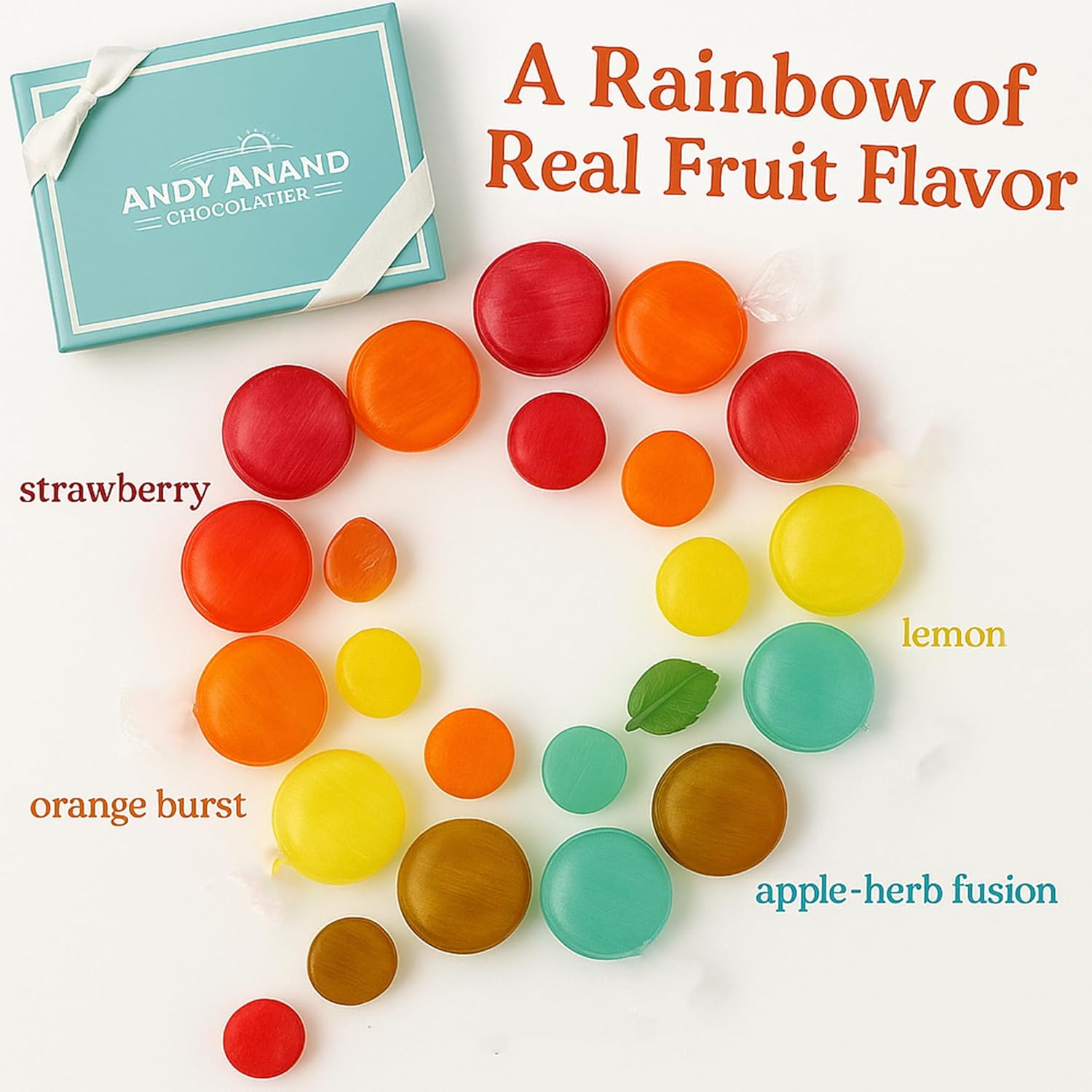 Andy Anand Chocolates Food & Beverages > Desserts & Sweets > Sugar Free Candy Andy Anand Sugar-Free Mixed Fruit Hard Candy, 80 pc, 7 oz – European Imported, Stevia Sweetened, Gluten-Free, Keto Diabetic-Friendly Gift Sugar-Free Mixed Fruit Hard Candy 80 pc | Nationwide