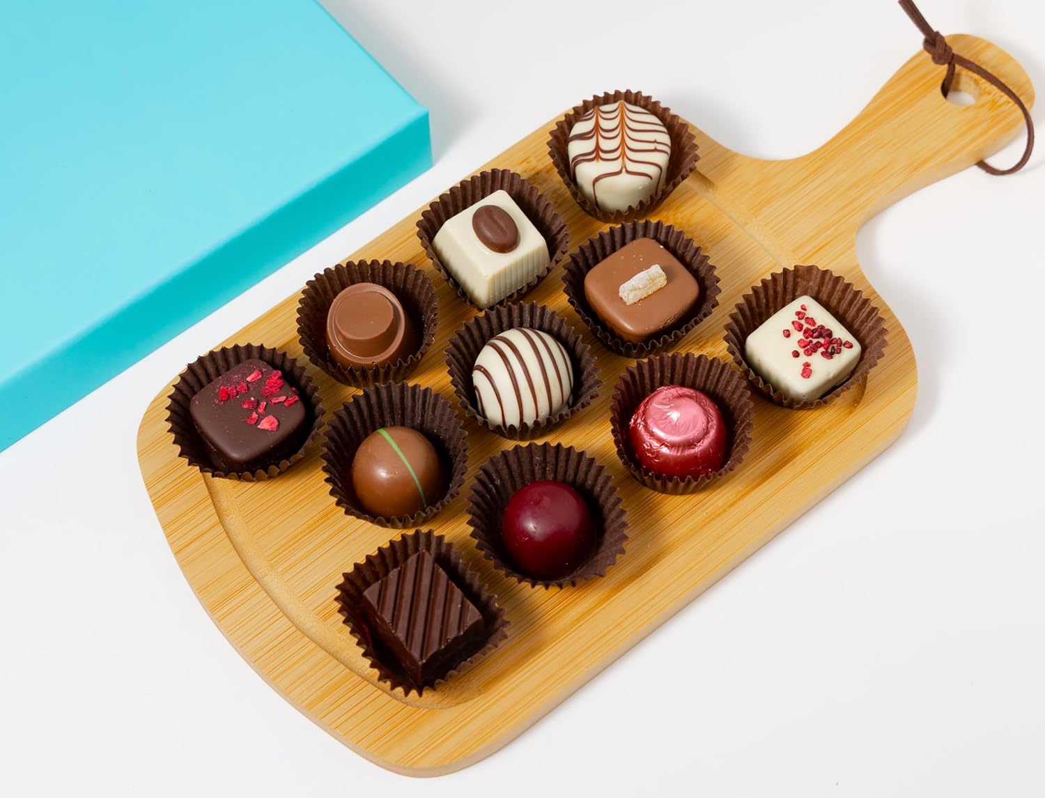 Andy Anand Chocolates Food & Beverages > Desserts & Sweets > Chocolate Andy Anand Premium Bon Bon Chocolate Collection, 25 pc – Truffles, Pralines, Pistachio Cream, Mint & Tiramisu, Birthday & Holiday Gift Box Chocolate Truffles Bonbon Praline Box | Nationwide