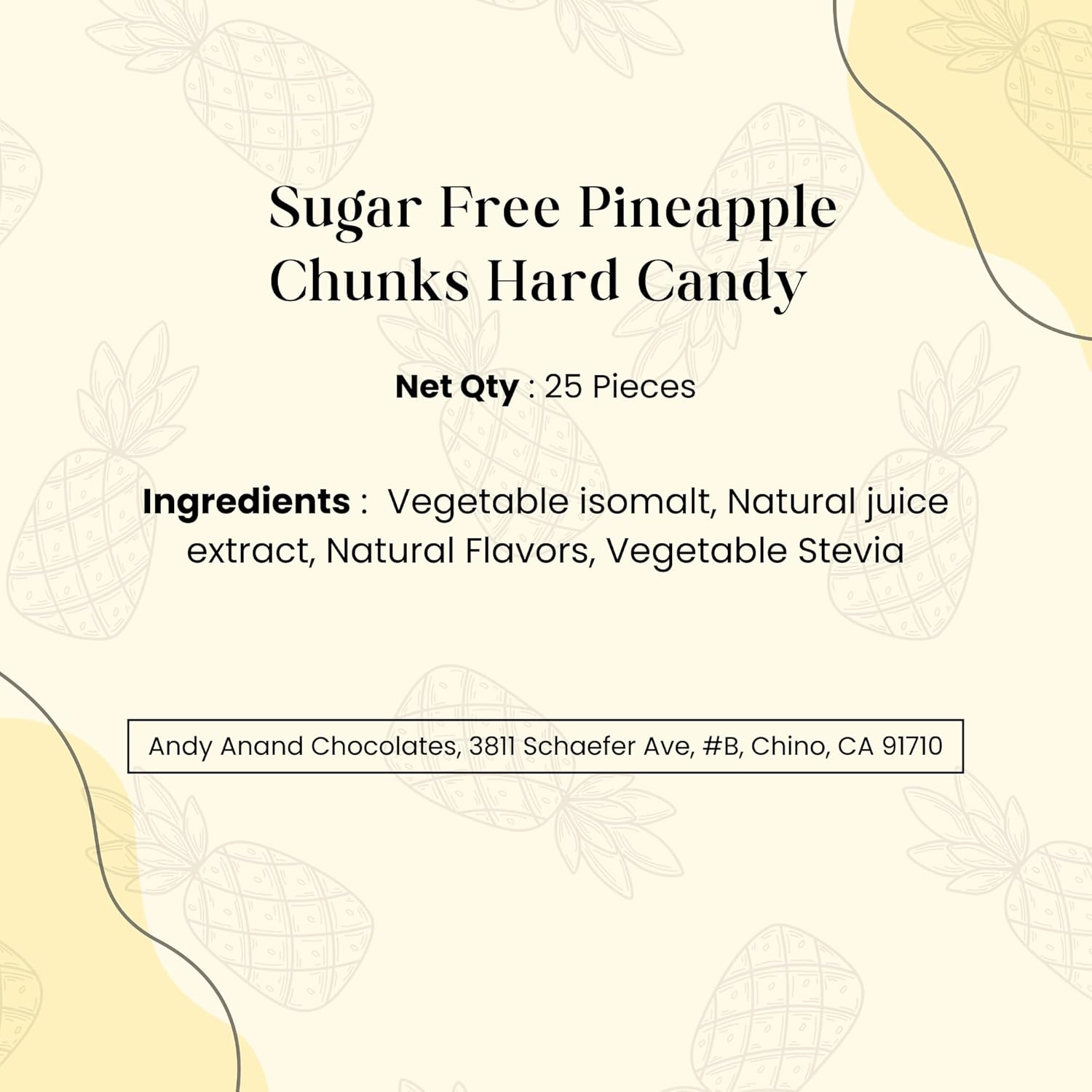 Sugar Free Pineapple Hard Candy sugar free gourmet candy