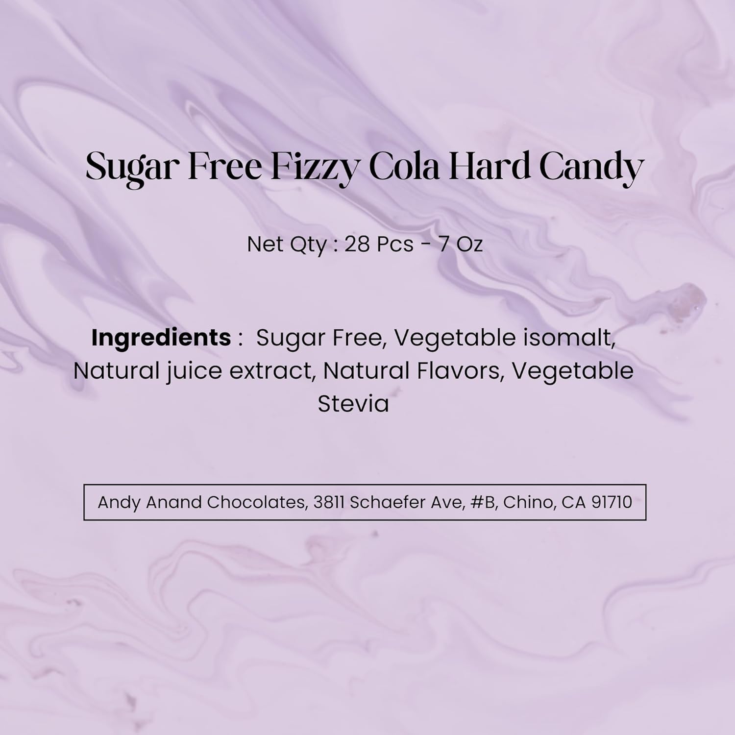 Andyanand Food & Beverages > Confectionery > Hard Candy > Sugar-Free Andy Anand Sugar-Free Fizzy Cola Hard Candy, 28 pc, 7 oz – Copper-Kettle Boiled, Keto & Diabetic-Friendly, Gluten-Free Gourmet Gift Box Sugar-Free Fizzy Cola Hard Candy 28 pc | Nationwide