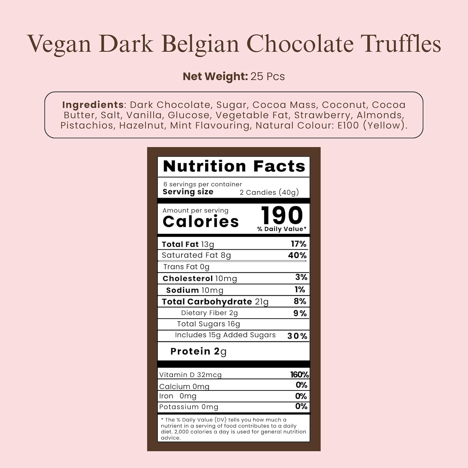 Dark Chocolate Truffles ingredients