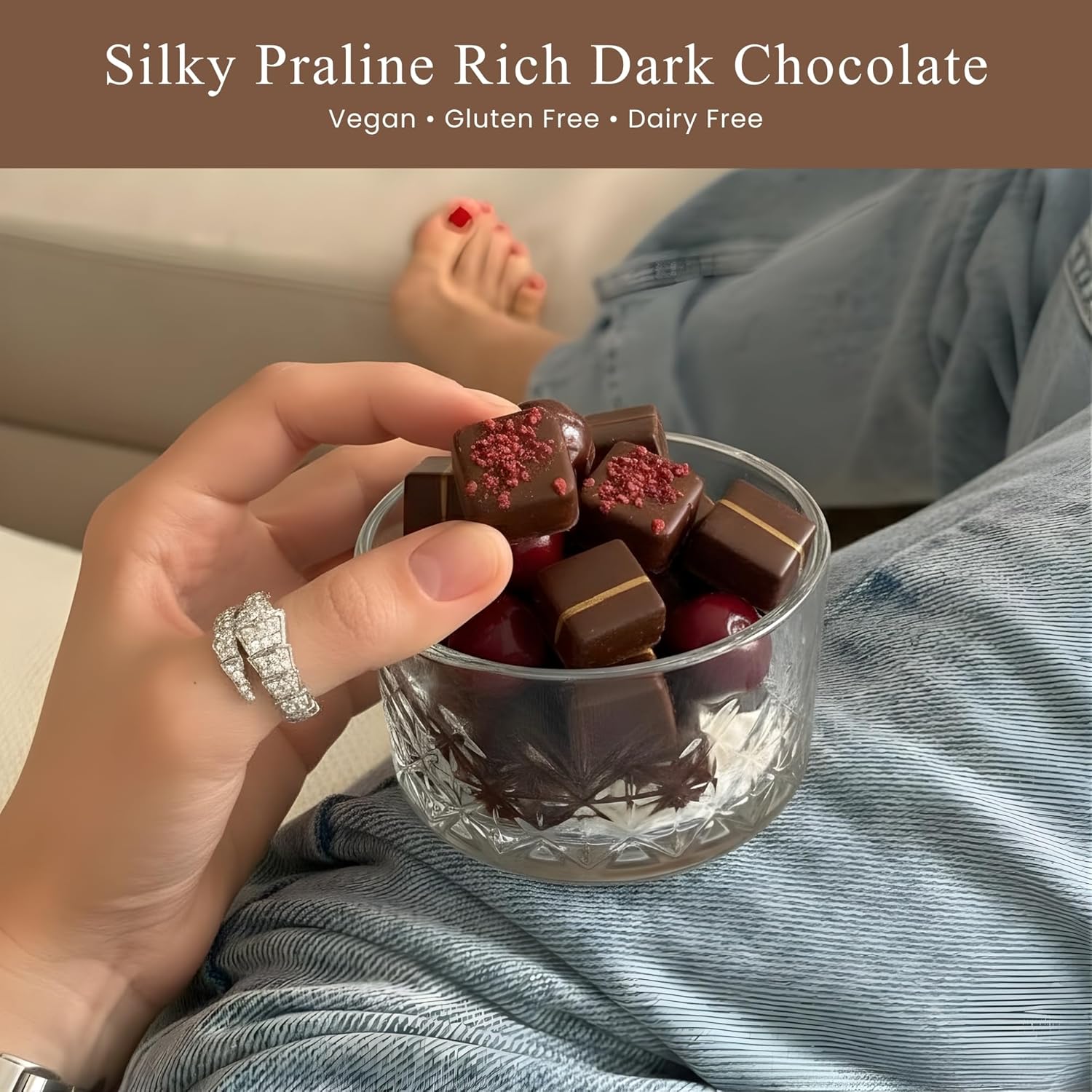 Andy Anand Chocolates Food & Beverages > Desserts & Sweets > Chocolate Andy Anand Vegan Dark Chocolate Truffles Praline Collection, 25 pc – Gluten-Free Gift Box, 60% Cocoa Butter, Birthday & Valentine's Day Gift Vegan Gluten-Free Dark Chocolate Truffles 25 pc