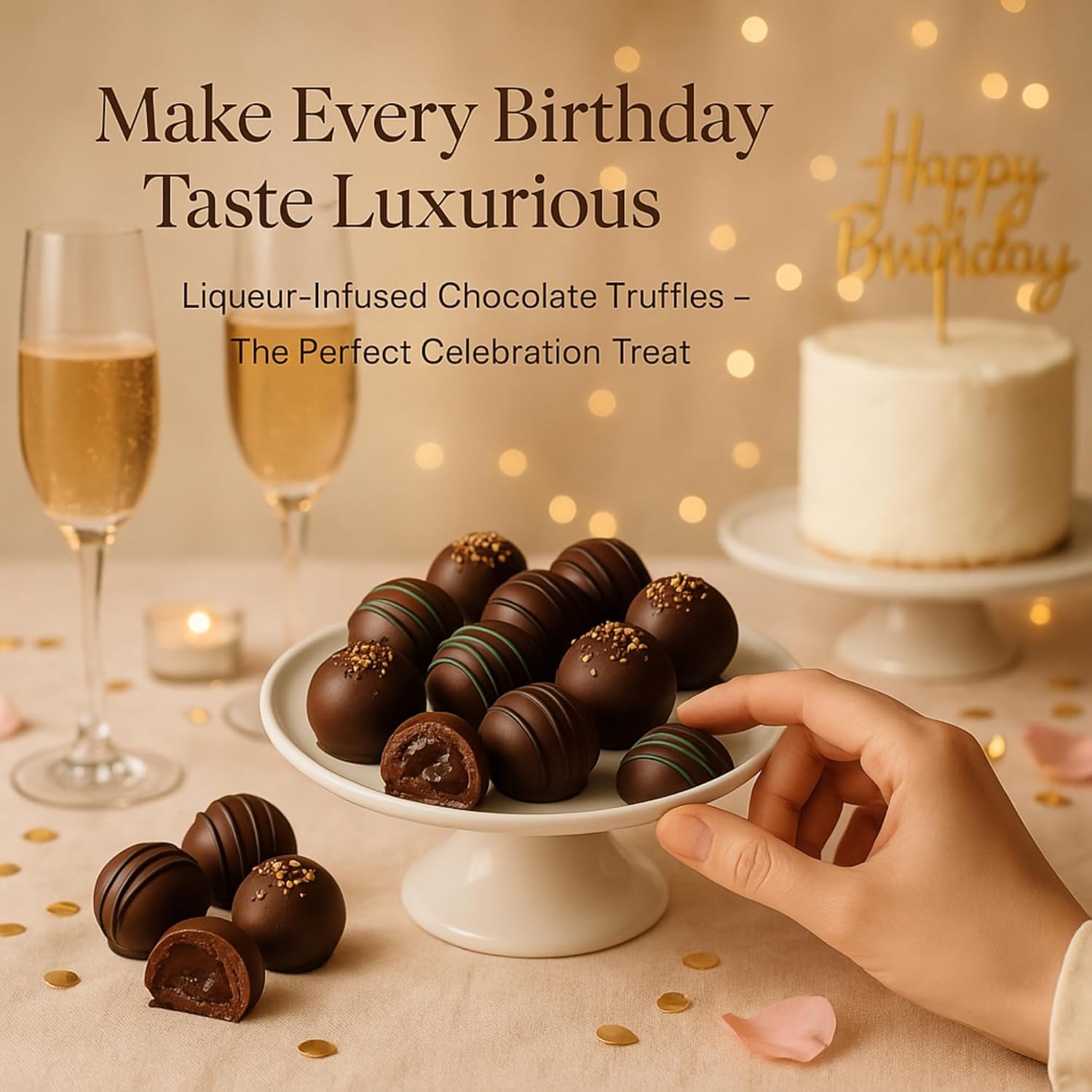 Andy Anand gluten-free dark chocolate truffles make every birthday taste luxurious16 pcs gift box.