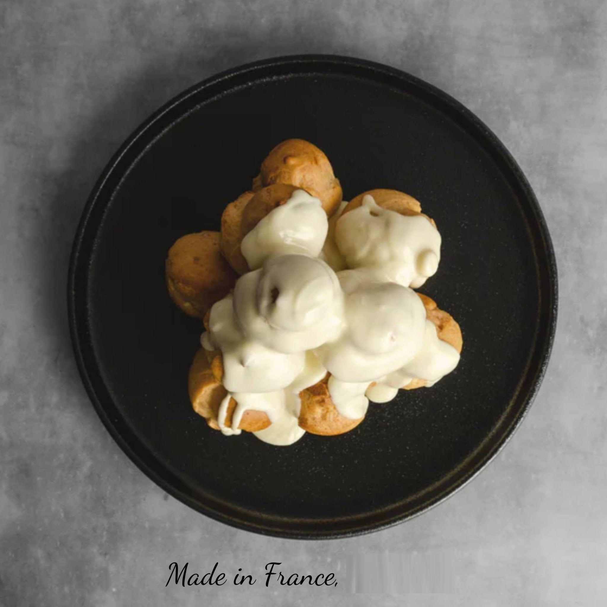 Andy Anand Fresh White Chocolate Profiterole with Pistachios, French Cream Puff, 12 pcs, Made in France, Slowly savor for an amazing experience with a luxuriously creamy feel