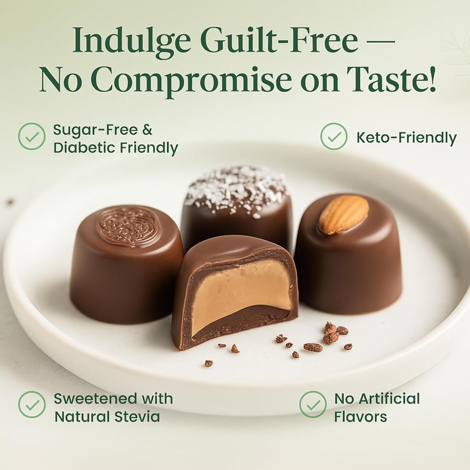 Andyanand Food & Beverages > Desserts & Sweets > Chocolate > Sugar Free Andy Anand Sugar-Free Belgian Chocolate Truffles, 24 pc, 60% Cacao – Espresso, Hazelnut, Strawberry, Coconut, Cherry & Orange, Keto Gift Sugar-Free Belgian Truffles 24 pc | 6 Flavors, Nationwide