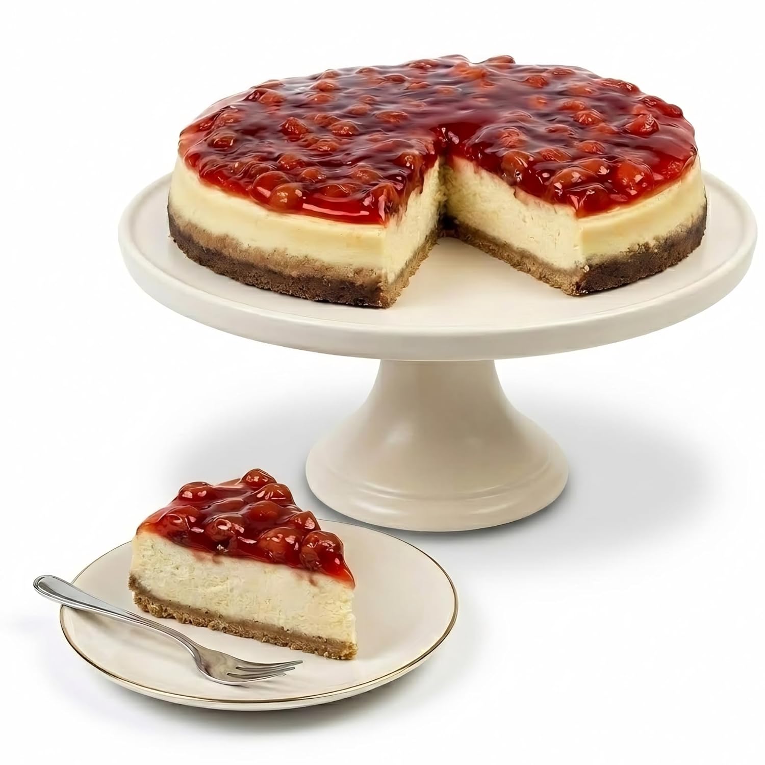 Andy Anand Delicioso pastel de queso con cerezas sin gluten y sin azúcar, 9 "- Indulgencia en cada bocado (3.4 lbs)