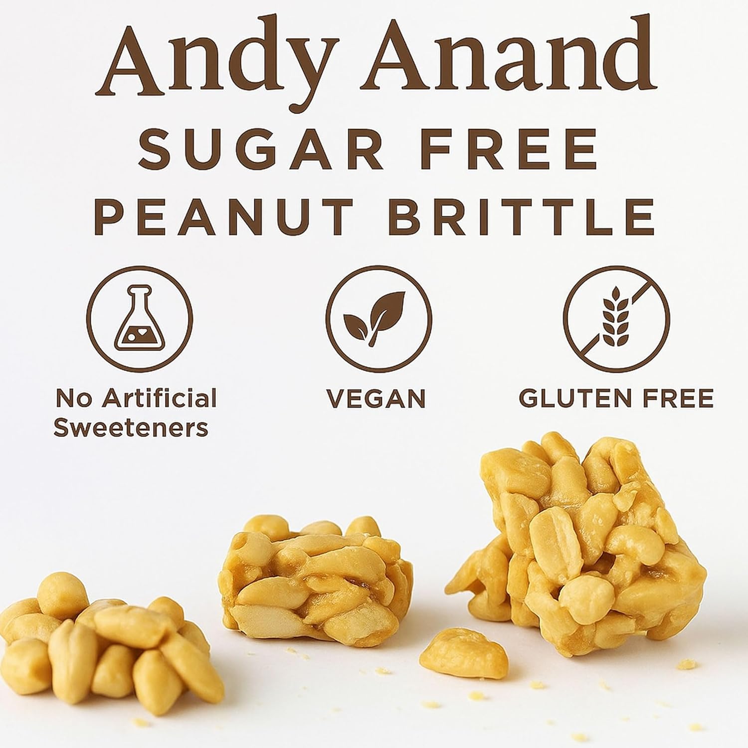 Andy Anand Chocolates Food & Beverages > Confectionery > Sugar-Free Brittle Andy Anand Sugar-Free Peanut Brittle, 1 lb – Vegan, Keto-Friendly, No Added Sugar, Old-Fashioned Handmade Snack – Birthday & Holiday Gift Sugar-Free Peanut Brittle 1 lb | Nationwide