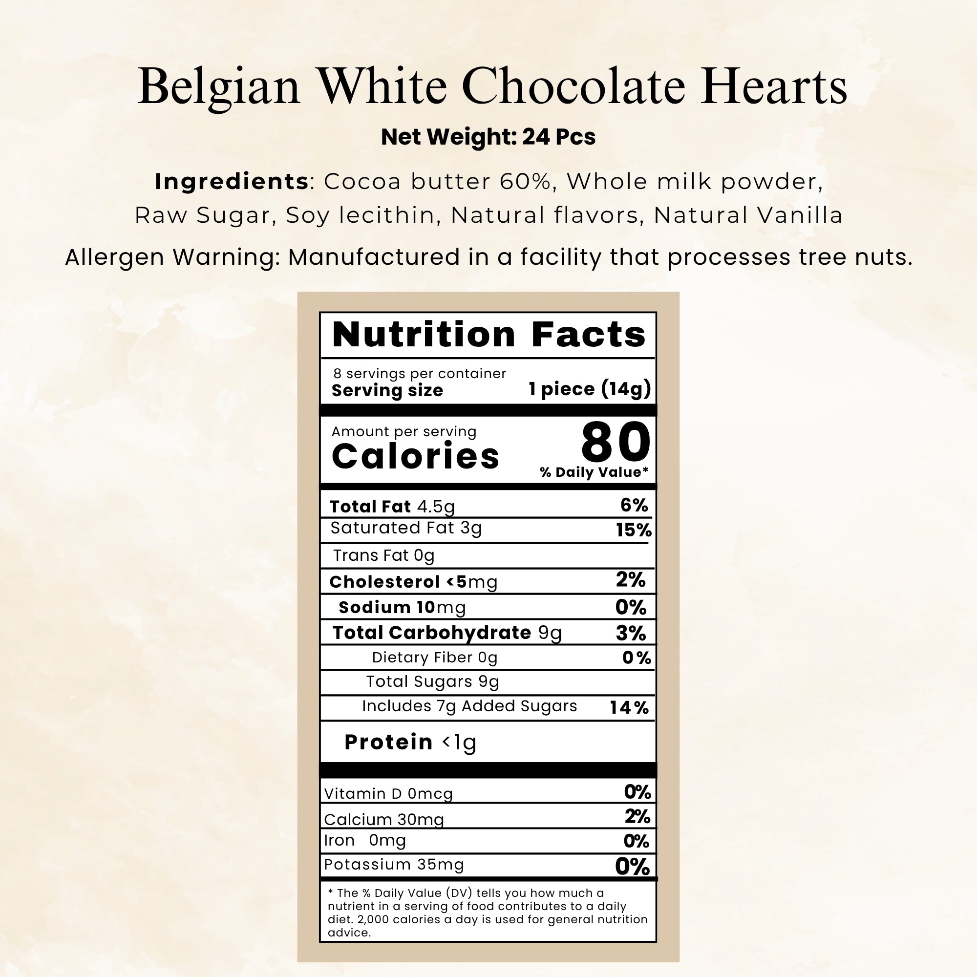 Andyanand Food & Beverages > Desserts & Sweets > Chocolate Andy Anand White Chocolate Heart Gift Box, 24 pc, 60% Cocoa – Gluten-Free, Silky Smooth, Valentine's Day, Anniversary & Special Gift White Chocolate Heart Gift Box 24 pc | Ships Nationwide