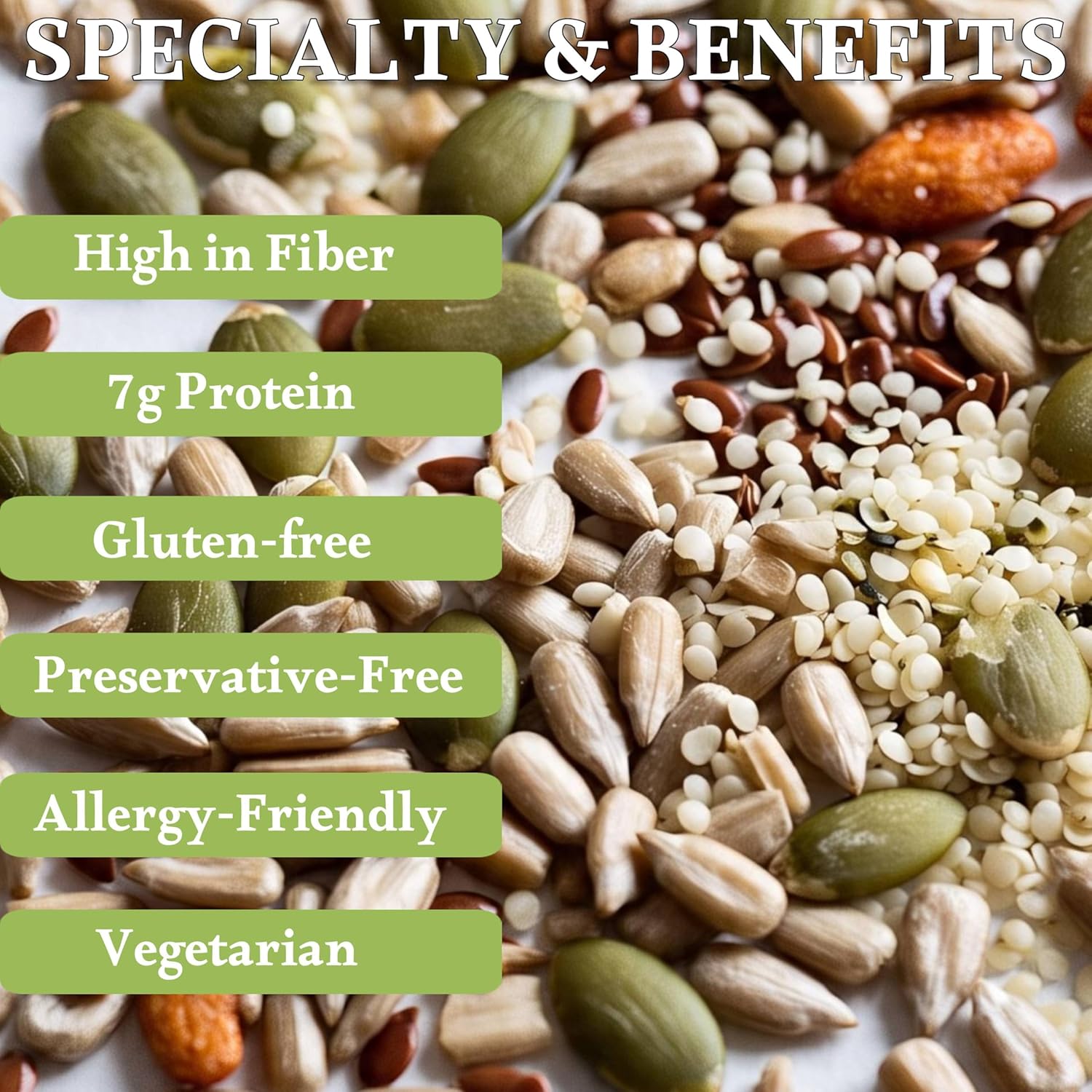 Sugar Free 5 Seed Crunch Chia Seeds Flax Seeds Pumpkin Seeds Natural Ingredients No Added Sugar Guilt Free