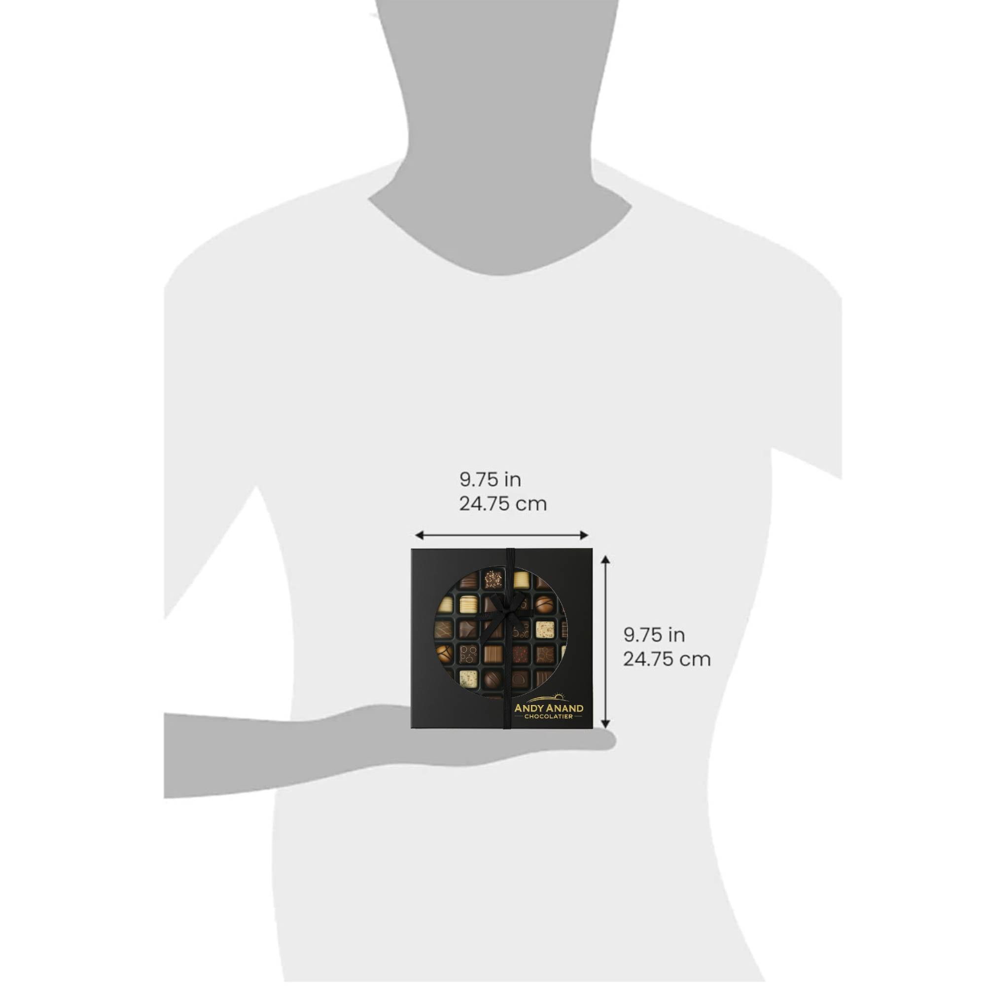 Andy Anand 25 Pc Belgian Chocolate Truffles, luxurious gift box, made with 60% chocolate for chocolate lovers.