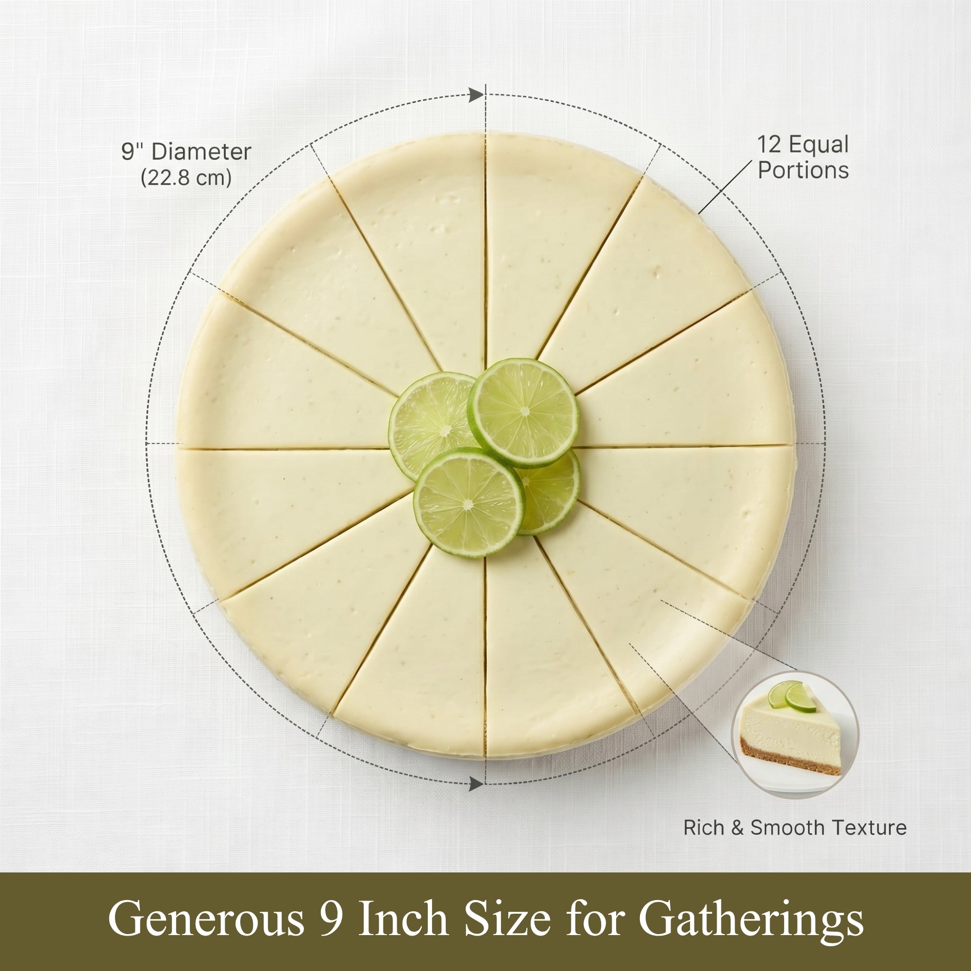 Andy Anand Key Lime Cheesecake 9" Delicias de tarta de queso divinas recién hechas (2 libras)