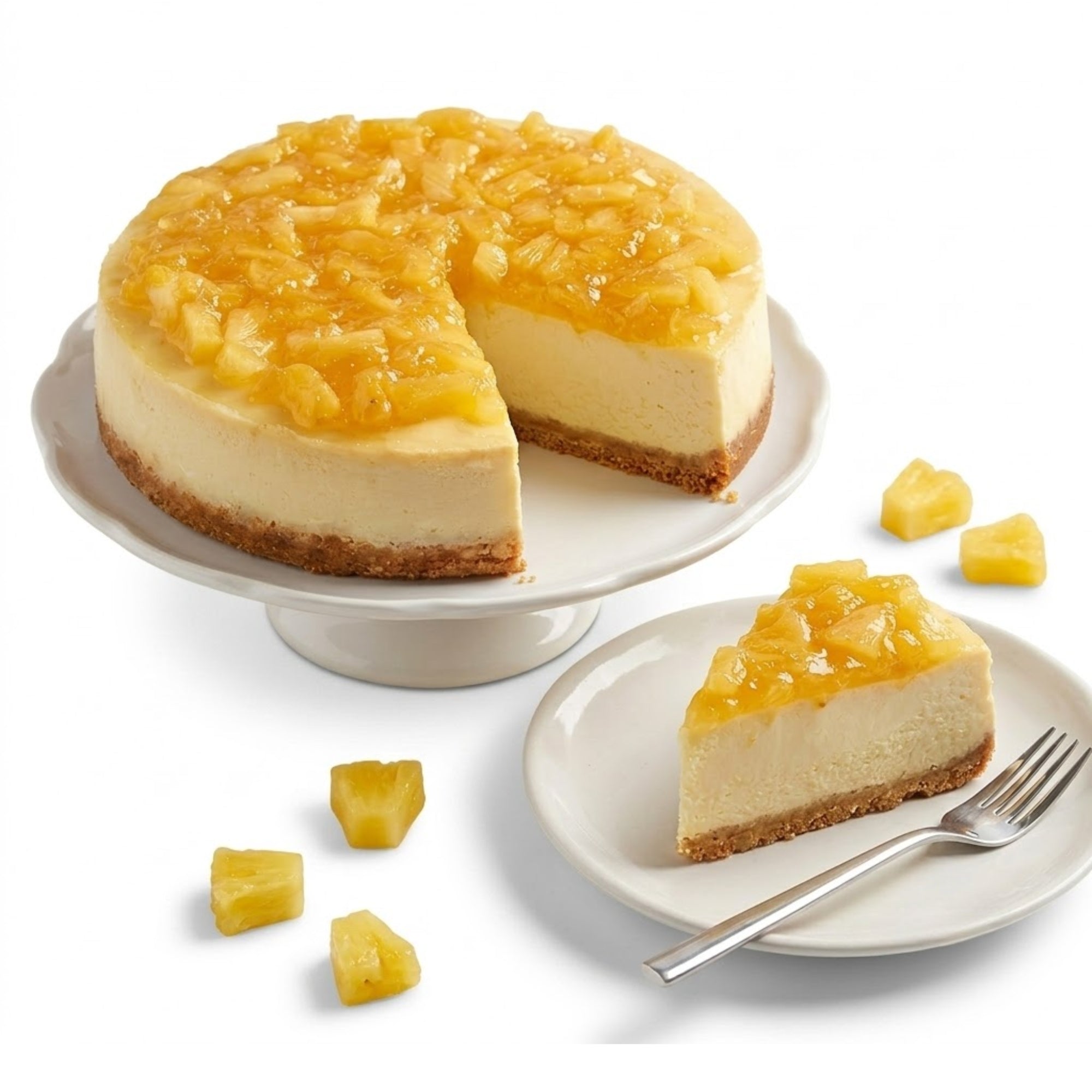 Andy Anand Pastel de queso con piña sin azúcar 9" - Pastel de queso cremoso y dichoso (2 lbs)