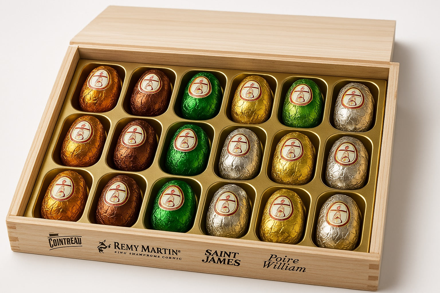 Andy Anand Chocolates Food & Beverages > Desserts & Sweets > Chocolate Andy Anand European Dark Chocolate Bottles with Non-Alcoholic Cordials, 18 pc, 8.74 oz – Wooden Gift Box, Birthday & Holiday Gourmet Gift Liquor Cordial Dark Chocolate Bottles | Nationwide