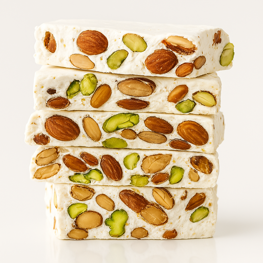 Mixed Nut Nougat torrone candy Andy Anand Mixed Nut Soft Brittle, Nougat