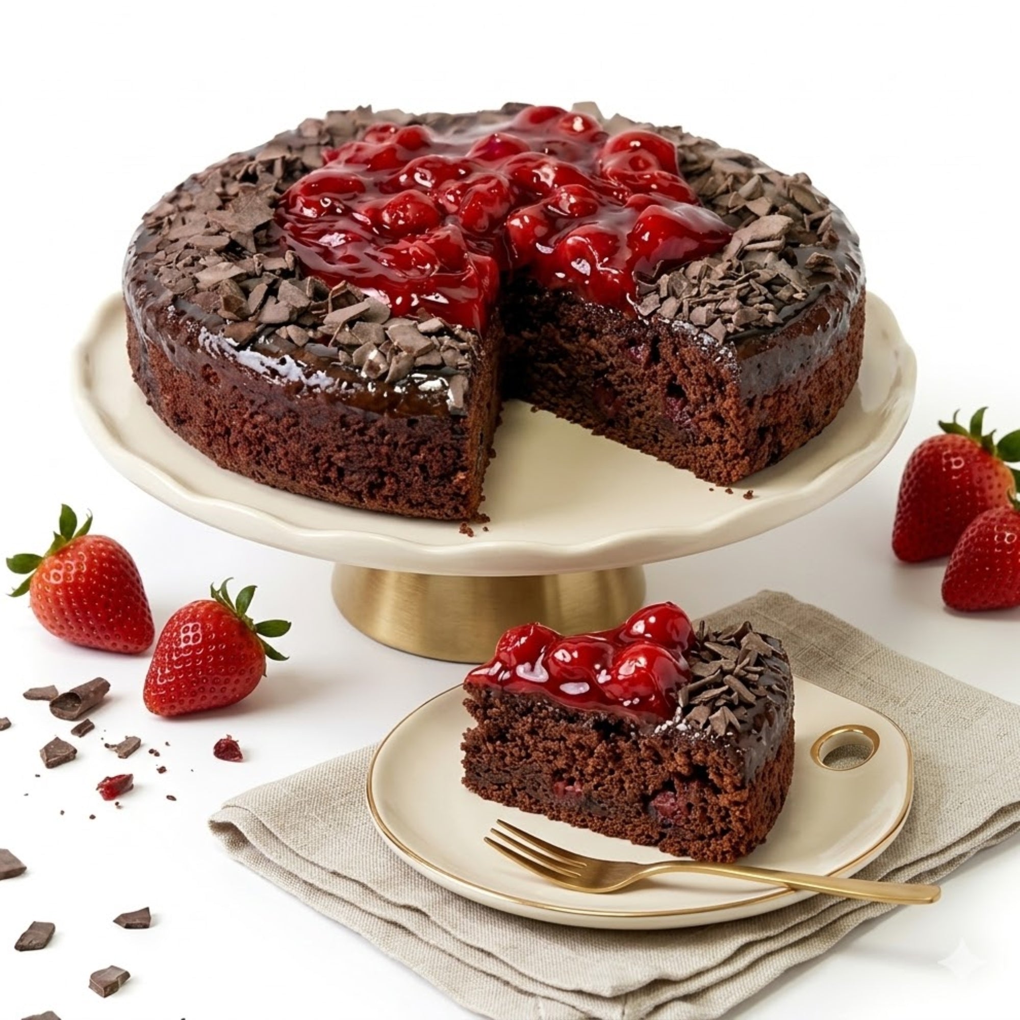 Gâteau au chocolat et aux fraises cétogène sans sucre Andy Anand 9 pouces - Gâteau diabétique artisanal de Sugar Free Bakery (2 livres)