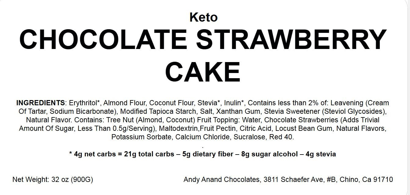 Sugar Free Keto Chocolate Strawberry Cake Handcrafted Cake Guilt-Free Treat Sugar Free Bakery