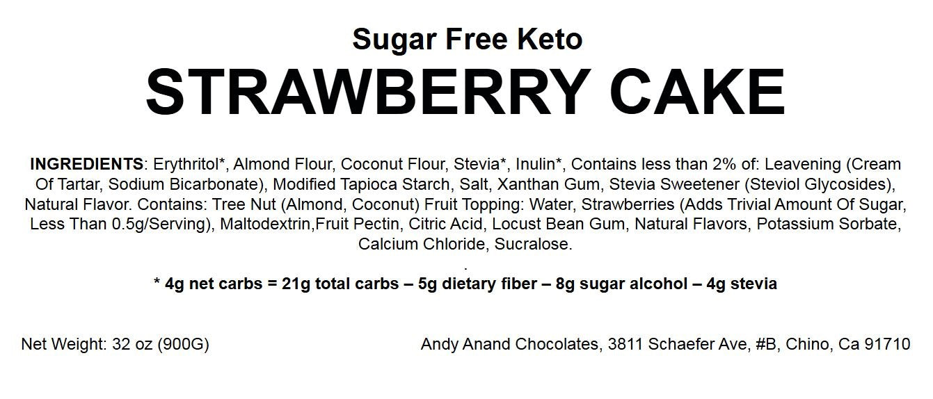 Andy Anand Chocolates Food & Beverages > Desserts & Sweets > Cakes > Sugar-Free Cakes Andy Anand Sugar-Free Keto Chocolate Strawberry Layer Cake, 9-Inch, 2 lb – Diabetic-Friendly, Low-Carb, Birthday & Celebration Gift Box Sugar-Free Keto Chocolate Strawberry Layer Cake | Diabetic-Friendly