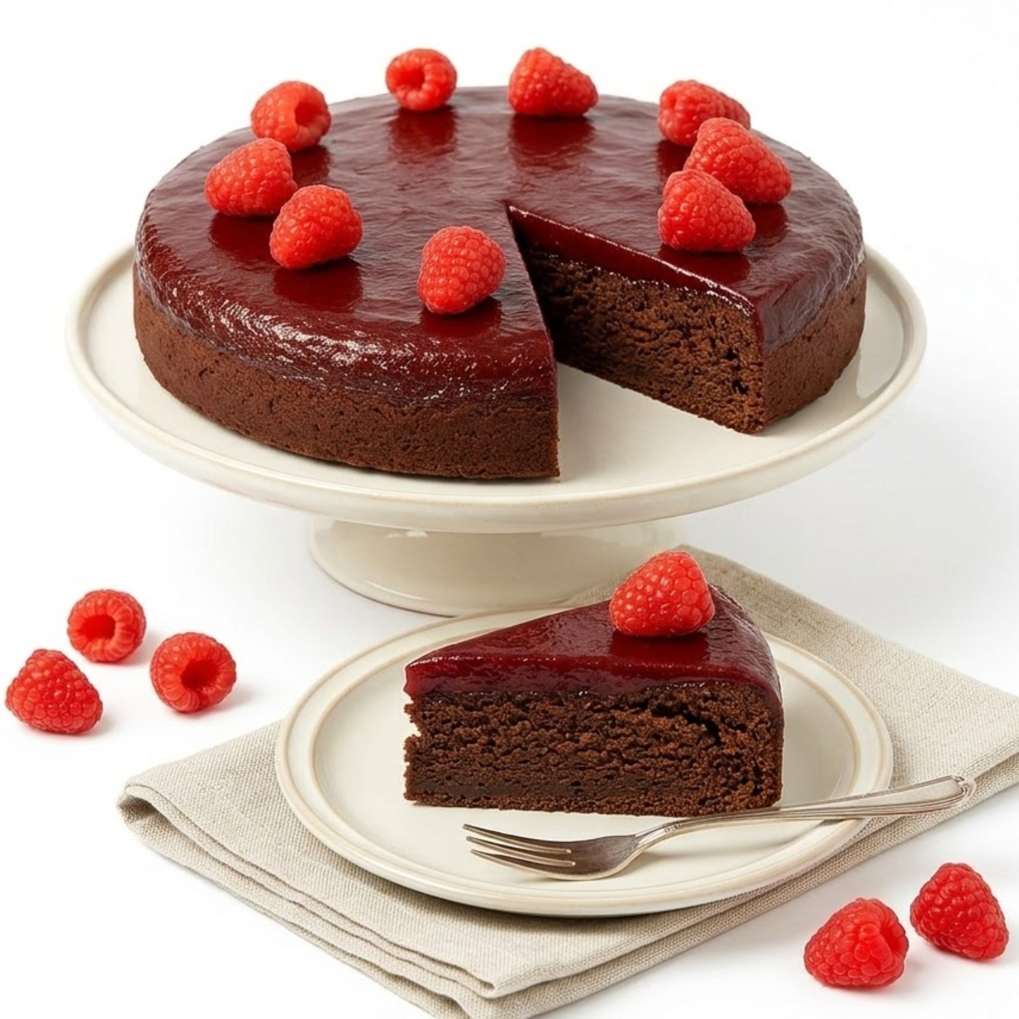 Gâteau truffé au chocolat et aux framboises Andy Anand 9" avec de vraies truffes au chocolat : gâteaux faits main parfaits fraîchement cuits - 2,8 lbs
