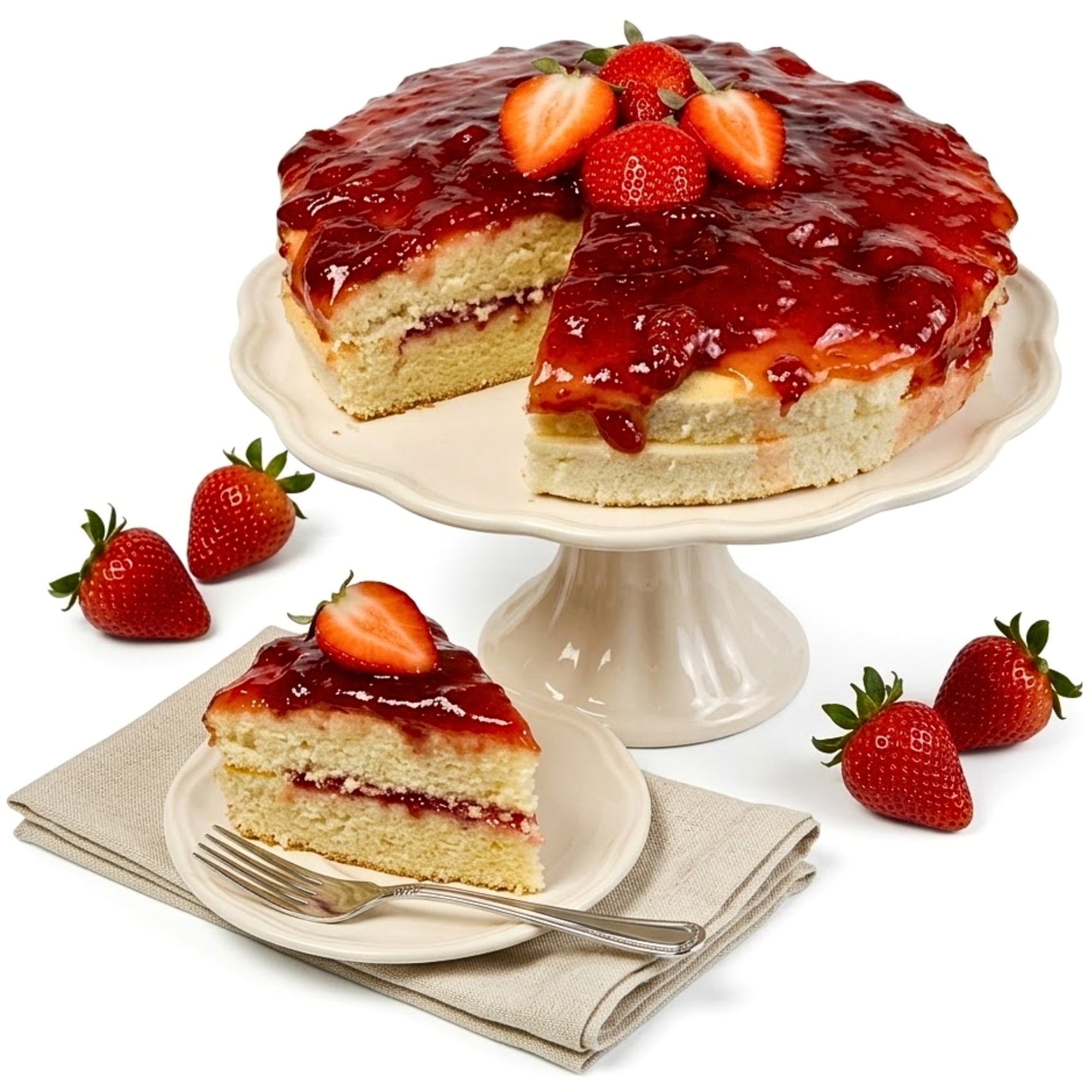 Andy Anand Délicieux gâteau aux fraises traditionnel - Gâteaux faits maison appétissants pour fêter un anniversaire - avec saveur et goût irrésistible (2 lb)