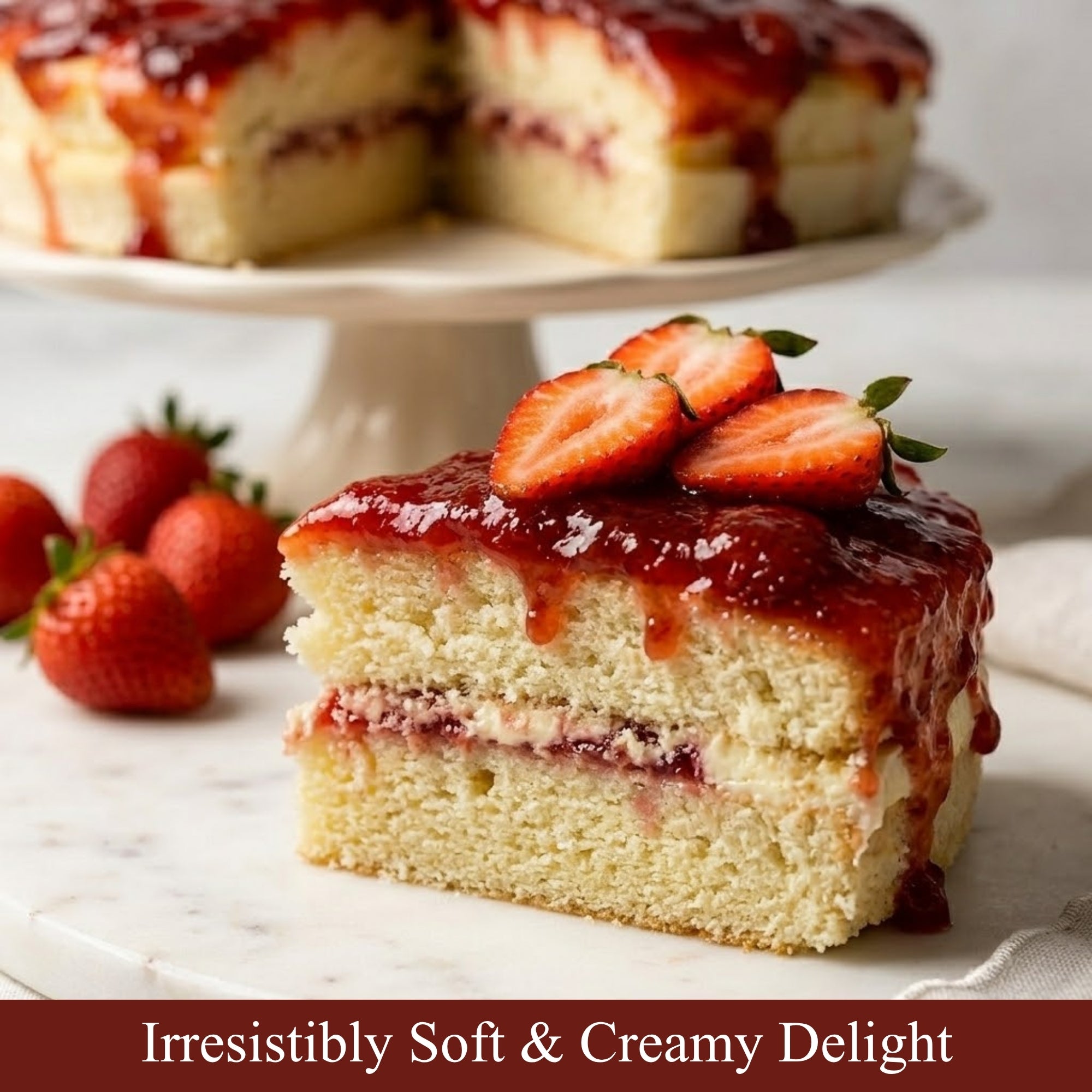 Andy Anand Yummy Pastel Tradicional de Fresa 9" - 2 lbs