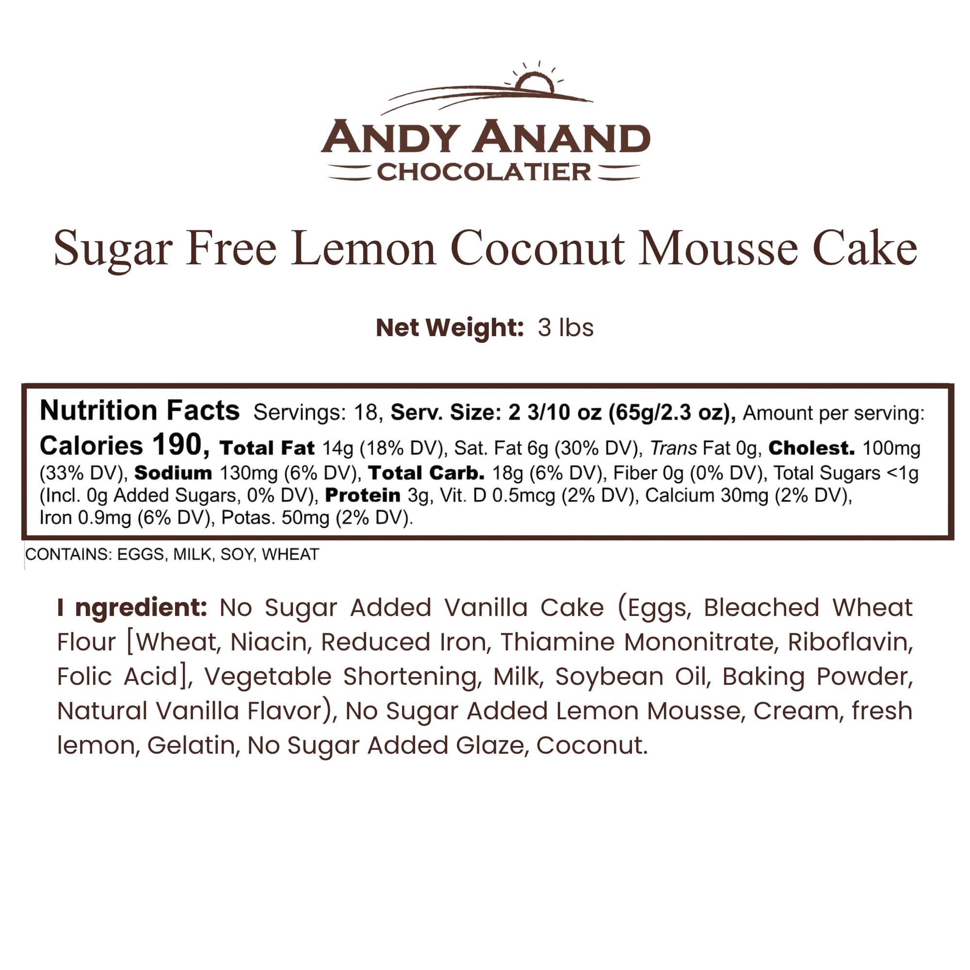 Andyanand Food & Beverages > Desserts & Sweets > Cakes > Sugar-Free Cheesecakes Andy Anand Sugar-Free Lemon Coconut Cheesecake, 9-Inch, 2.9 lb – Keto, Bright Citrus & Toasted Coconut, Diabetic-Friendly Birthday Gift Lemon Coconut Cheesecake | Local SoCal Bakery