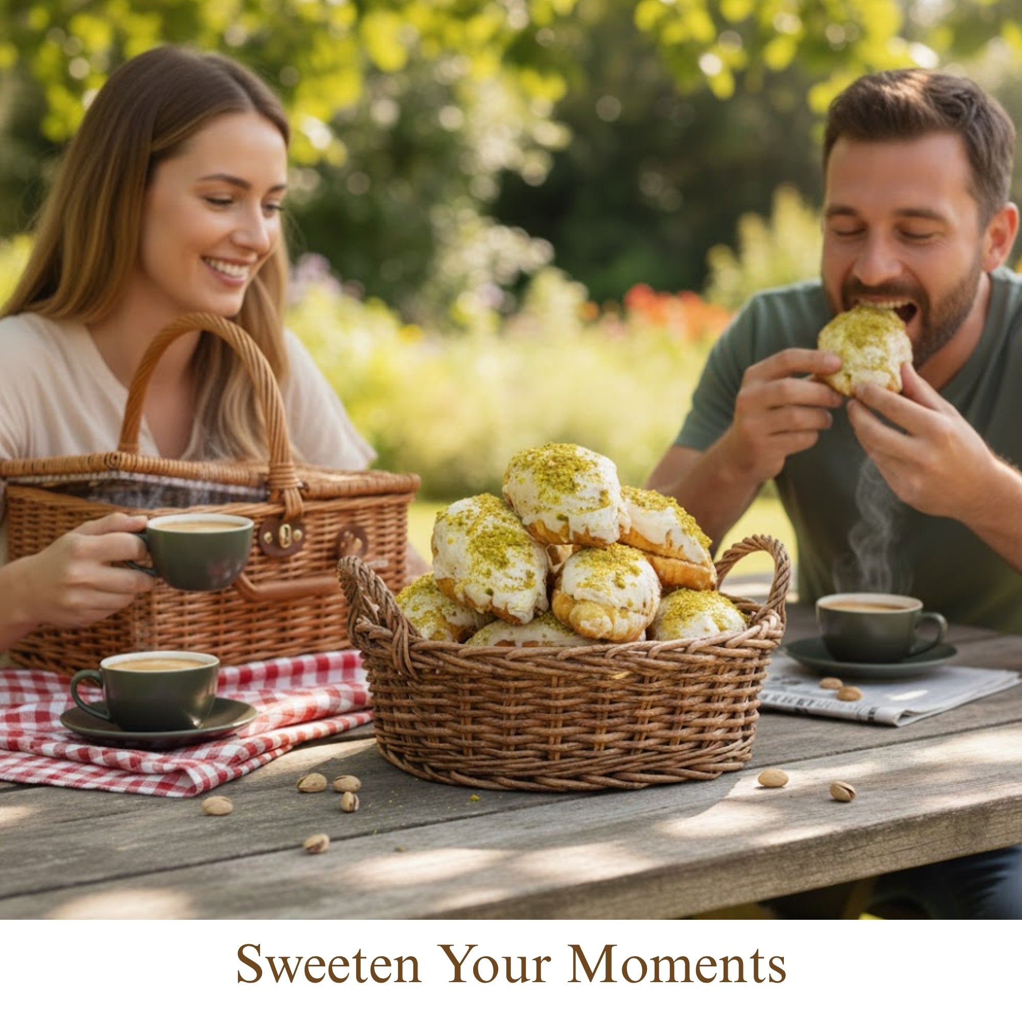 Andy Anand Chocolates Food & Beverages > Desserts & Sweets > Cakes > Sugar-Free Cakes Andy Anand White Chocolate Pistachio Croissant Cake, 10 pc, 2 lb – Hand-Rolled French Butter Croissants, Gourmet Birthday Gift Box White Chocolate Pistachio Croissants 10 pc | Nationwide