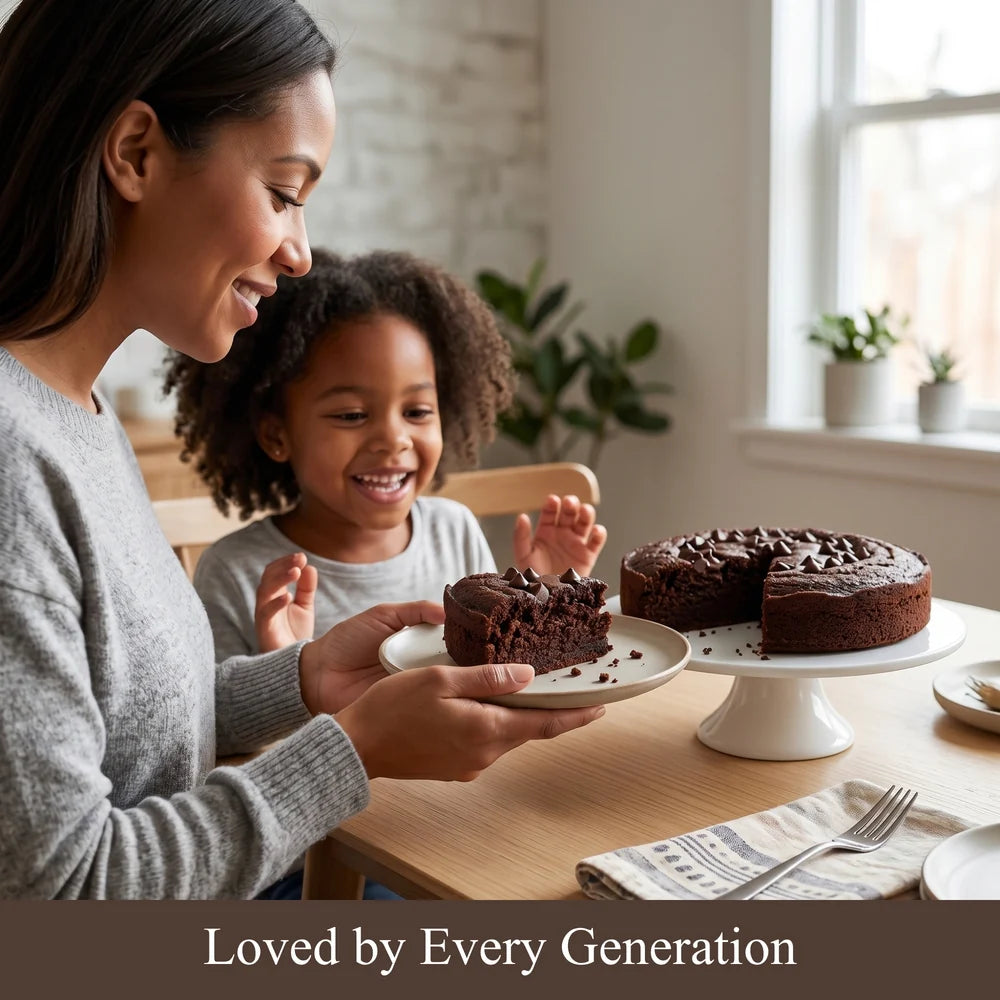 ANDY ANAND Sugar-Gluten-Dairy-Free Vegan Dark Chocolate Cake, 9 Inch 2.9 lbs Gourmet Gift, Handcrafted with Fresh Natural Ingredients