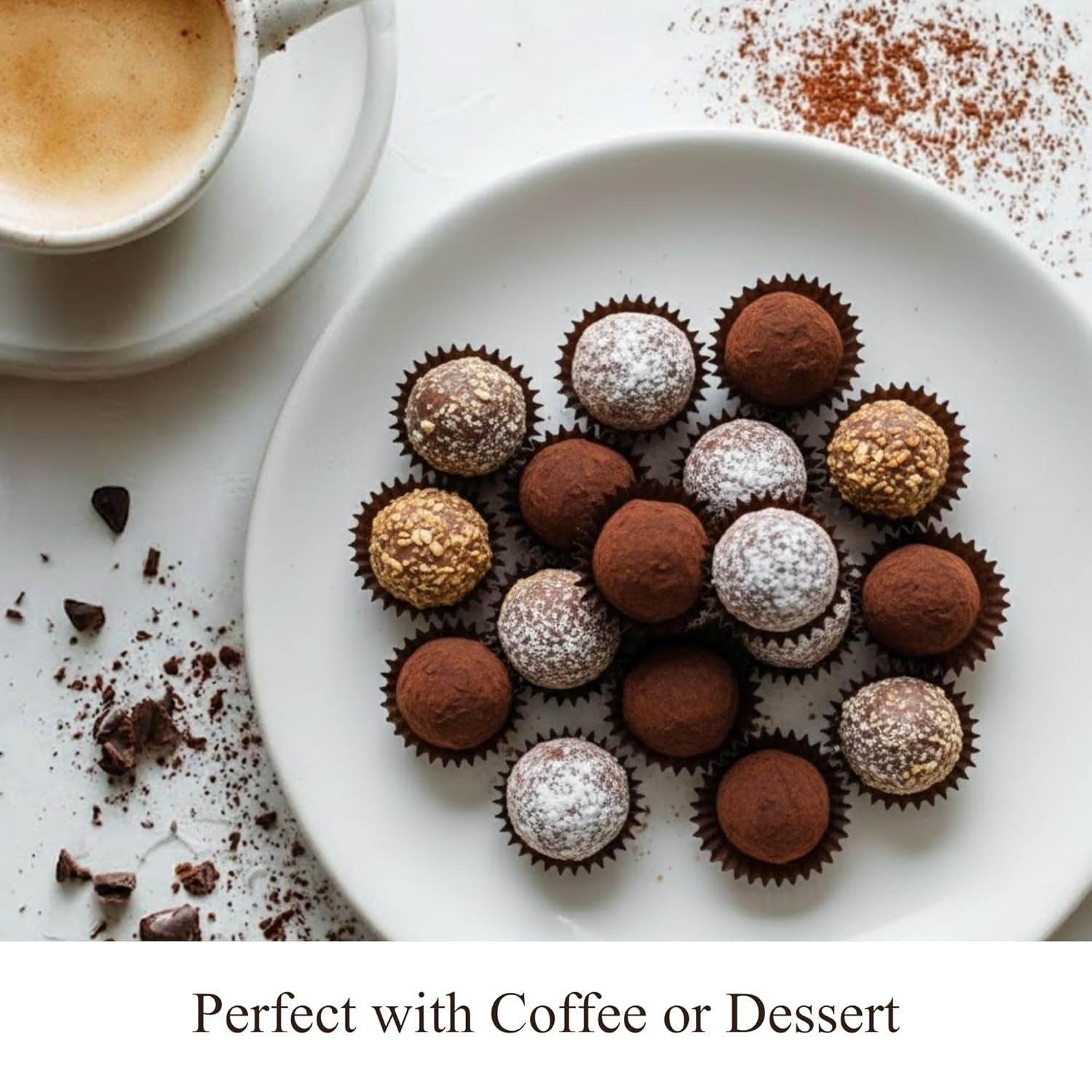 Andy Anand Chocolates Food & Beverages > Desserts & Sweets > Chocolate Andy Anand Assorted Belgian Chocolate Truffles Gift Box, 16 pc – Handmade Creamy Filled Gourmet Chocolates, Birthday & Holiday Gift Box Belgian Chocolate Truffles 16 pc | Connoisseur