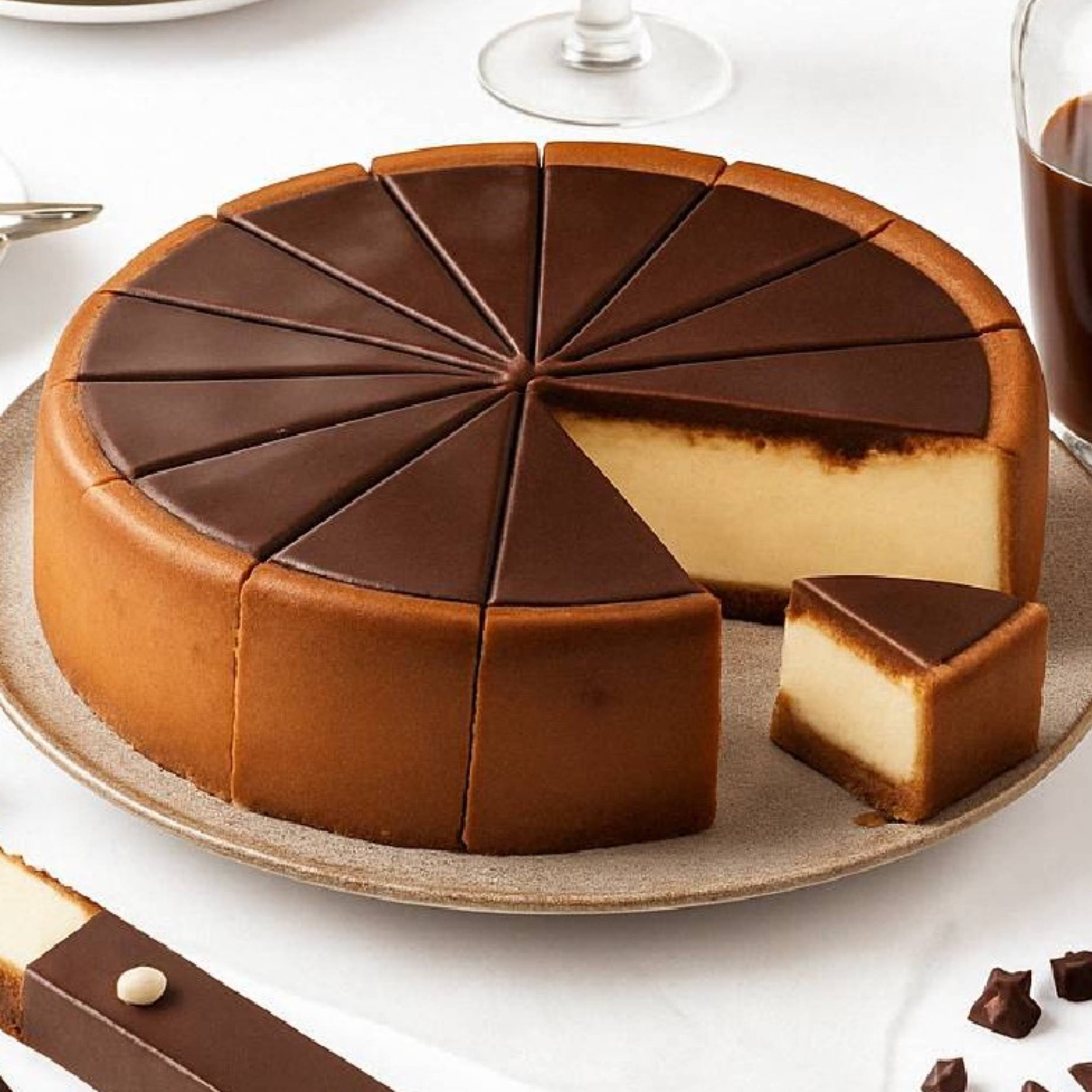 Sugar free chocolate fudge cheesecake with creamy texture and rich flavor, 2 lbs dessert perfect for celebrations and diabetic-friendly indulgence.
