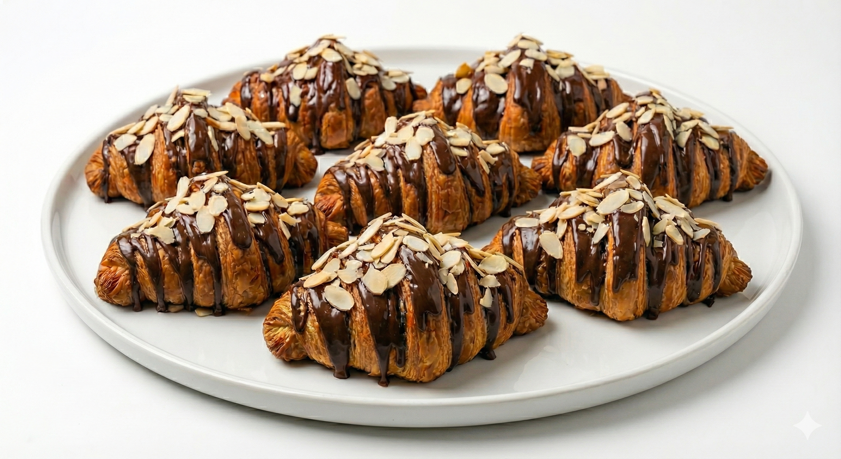 Handcrafted Dark Chocolate Almond Croissants Cake by Andy Anand - 10pcs, Guilt-Free Treats, 2 lbs