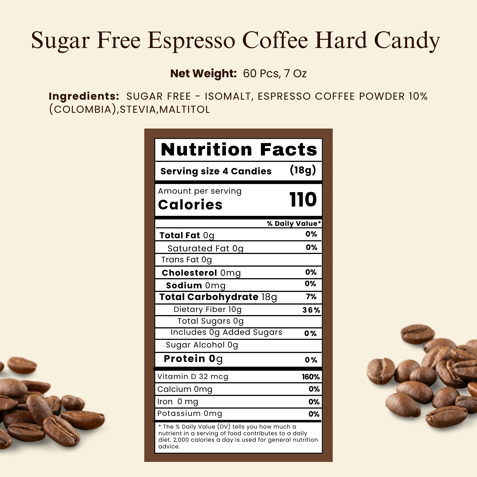 Andy Anand Chocolates Food & Beverages > Desserts & Sweets > Sugar Free Candy Andy Anand Sugar-Free Espresso Coffee Hard Candy, 7 oz – Stevia Sweetened, European Imported, Keto & Diabetic-Friendly Gourmet Gift Box Sugar-Free Espresso Coffee Candy 7 oz | Nationwide