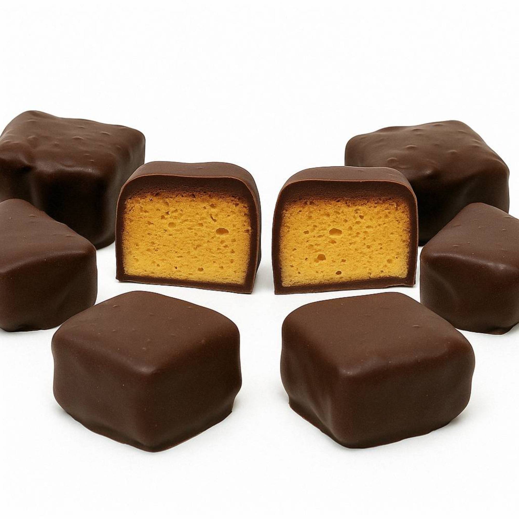 Andy Anand Honeycomb Dark Chocolate pieces with crisp honeycomb center coated in rich dark chocolate, 1 lb gift box treat