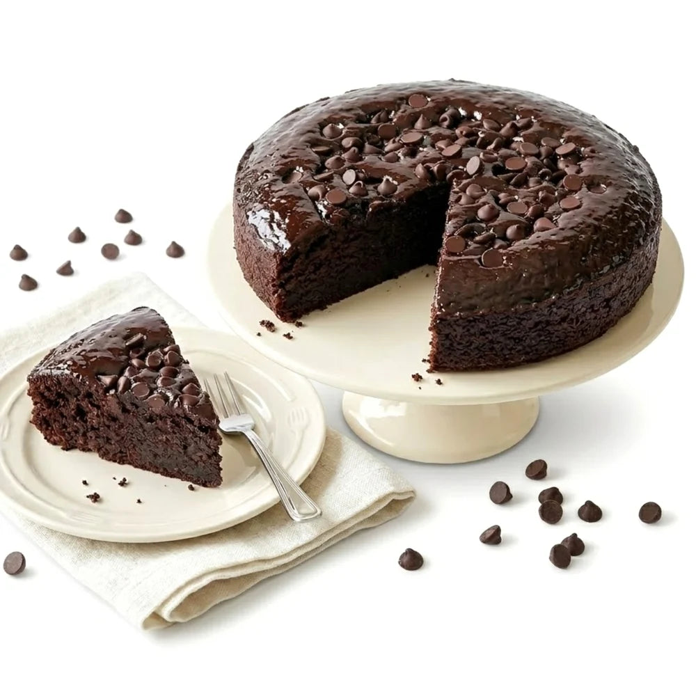 ANDY ANAND Sugar-Gluten-Dairy-Free Vegan Dark Chocolate Cake, 9 Inch 2.9 lbs Gourmet Gift, Handcrafted with Fresh Natural Ingredients