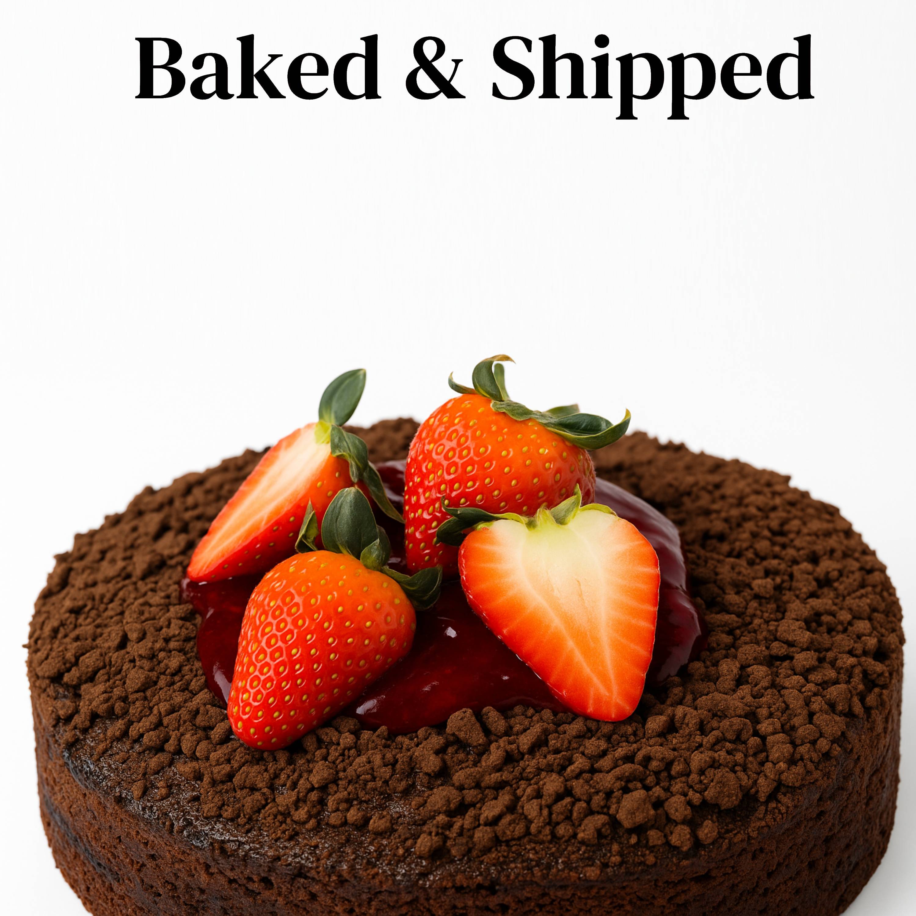 Chocolate Strawberry Cake Gluten free chocolate strawberry cake topped with fresh strawberries and chocolate crumbs