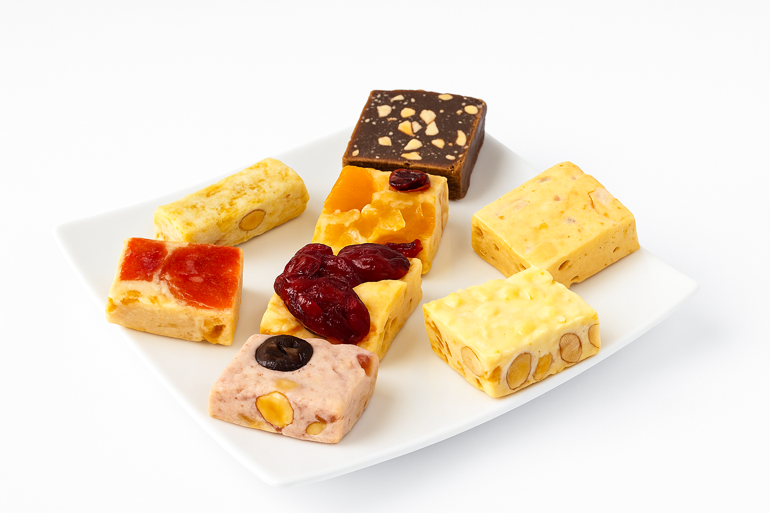 Andy Anand Luxury Italian Nougat Brittle 22 Pieces, Almond, Pistachio, Cherry, Citrus, Imported European Nougat, 7 Oz