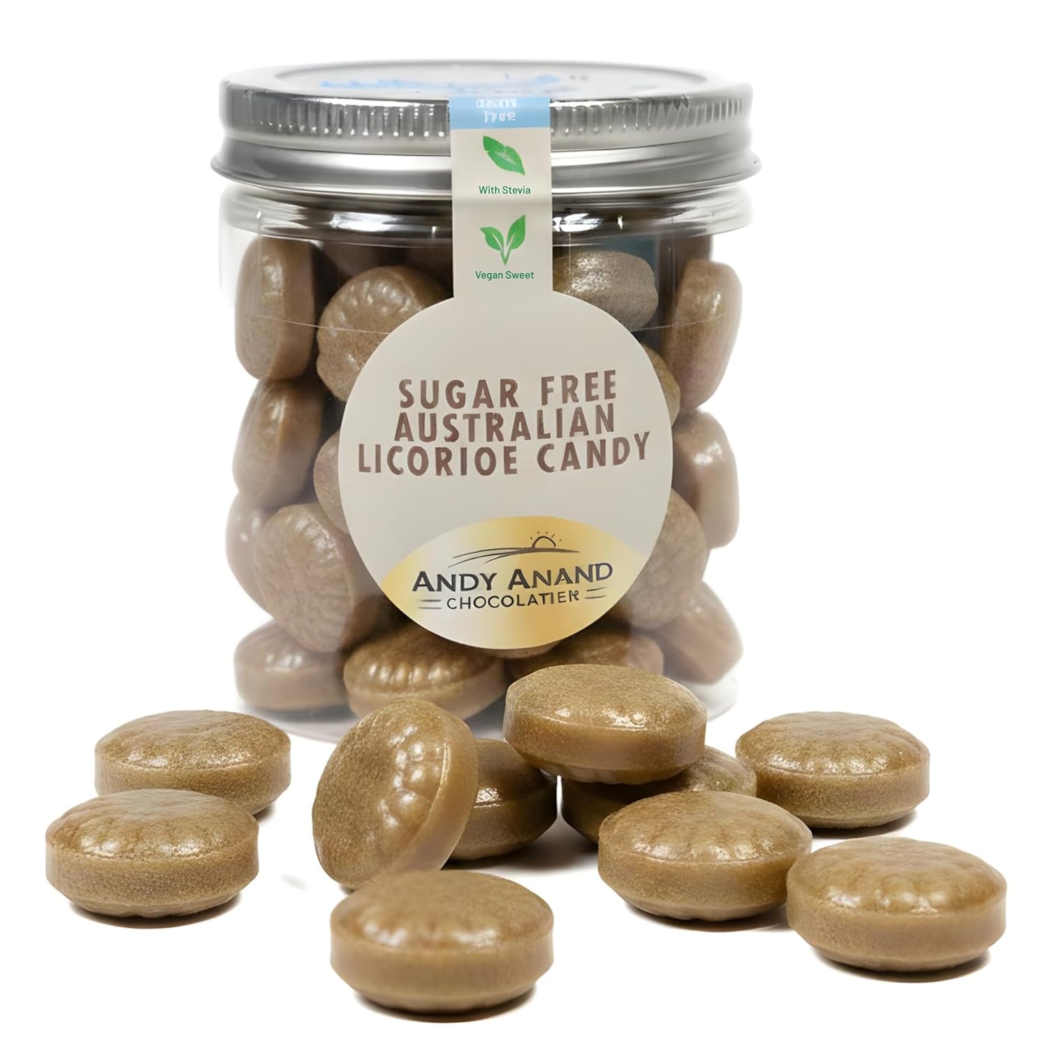 Andy Anand Chocolates Food & Beverages > Desserts & Sweets > Sugar Free Candy Andy Anand Sugar-Free Australian Licorice Candy, 7 oz – Made in Europe, Stevia Sweetened, No Artificial Flavors, Keto & Diabetic-Friendly Sugar-Free Licorice Candy 60 pc 7 oz | Nationwide