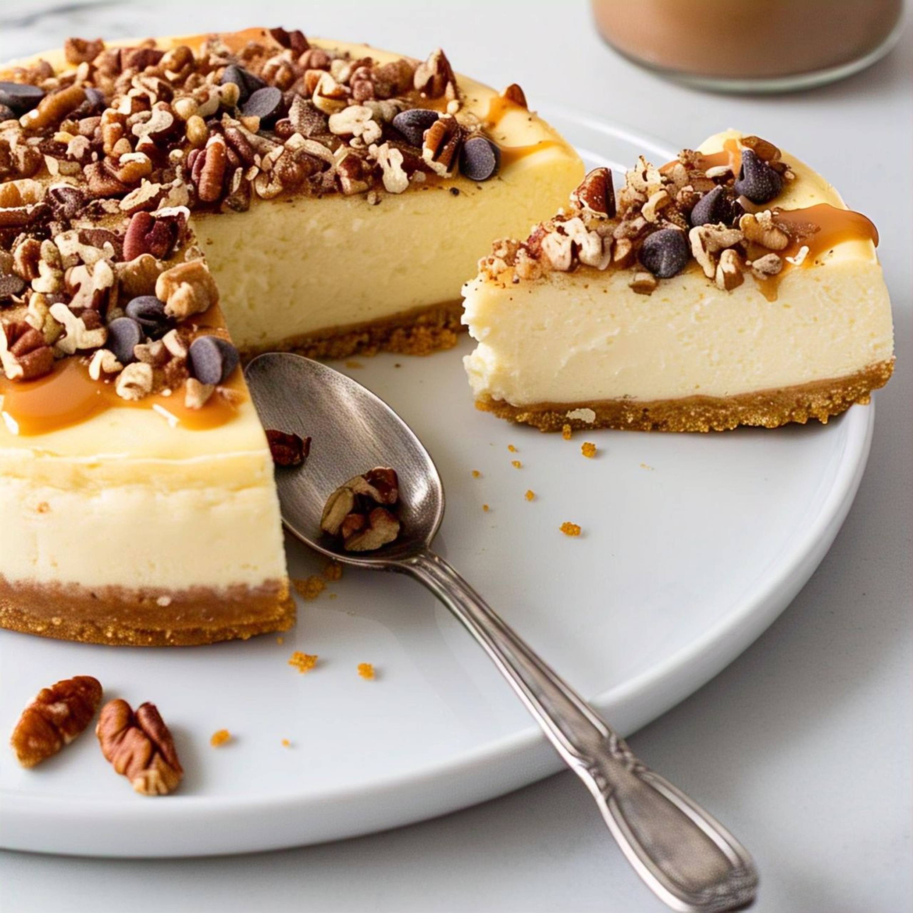 Andy Anand Chocolates Food & Beverages > Desserts & Sweets > Bakery > Cheesecake Andy Anand Turtle Cheesecake, 9-Inch, 2 lb – Caramel, Chocolate Chips & Nuts, California Cream Cheese, No Preservatives, Birthday Gift Box Turtle Cheesecake 9 inch | Hand-Baked, Nationwide