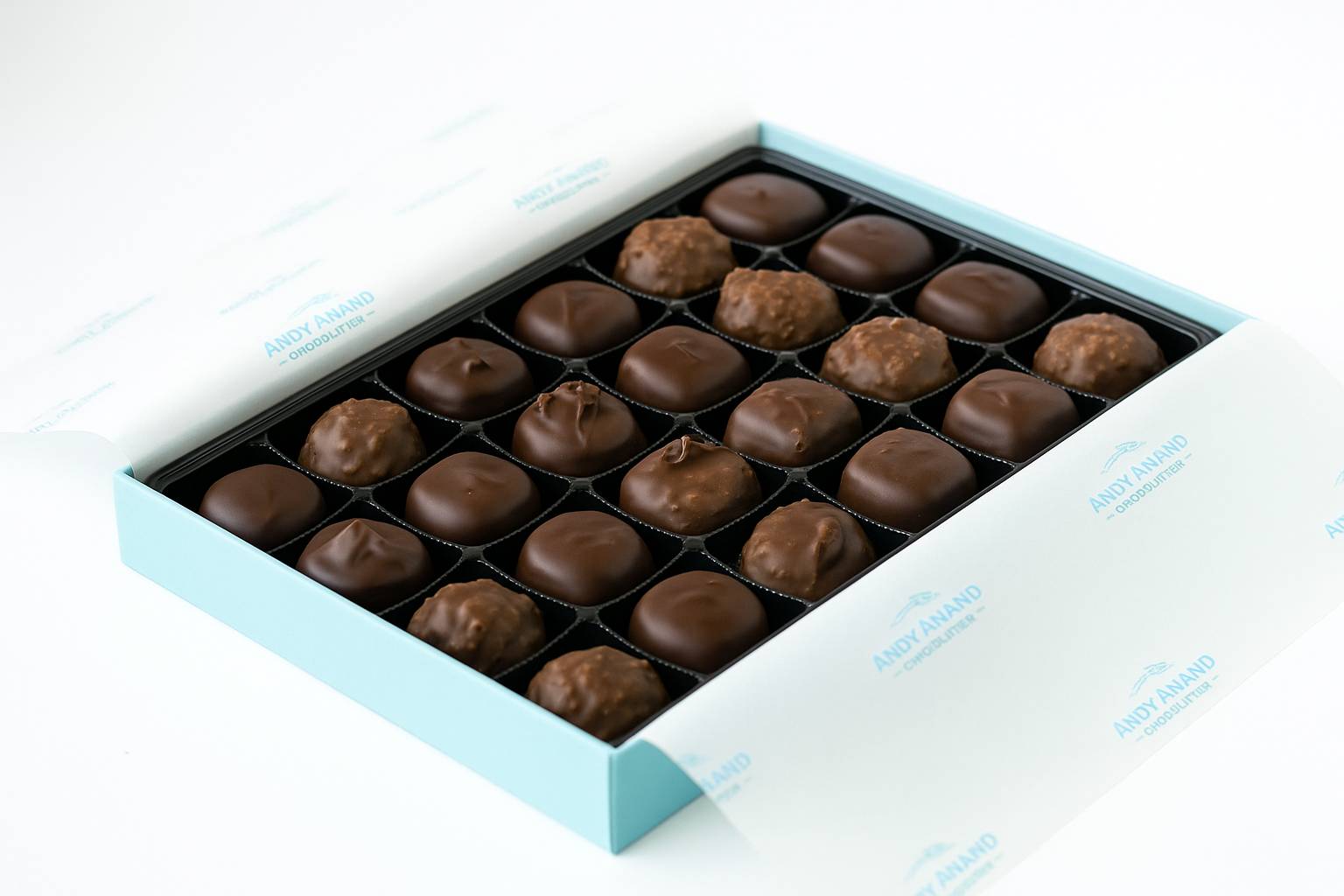 Andy Anand Sugar Free Chocolate Sampler Box of Finest Caramels, Butter Creams & Clusters 13 Oz, Assorted Chocolate Treat Them to the Best: Chocolate Gift Boxed for Friends and Family