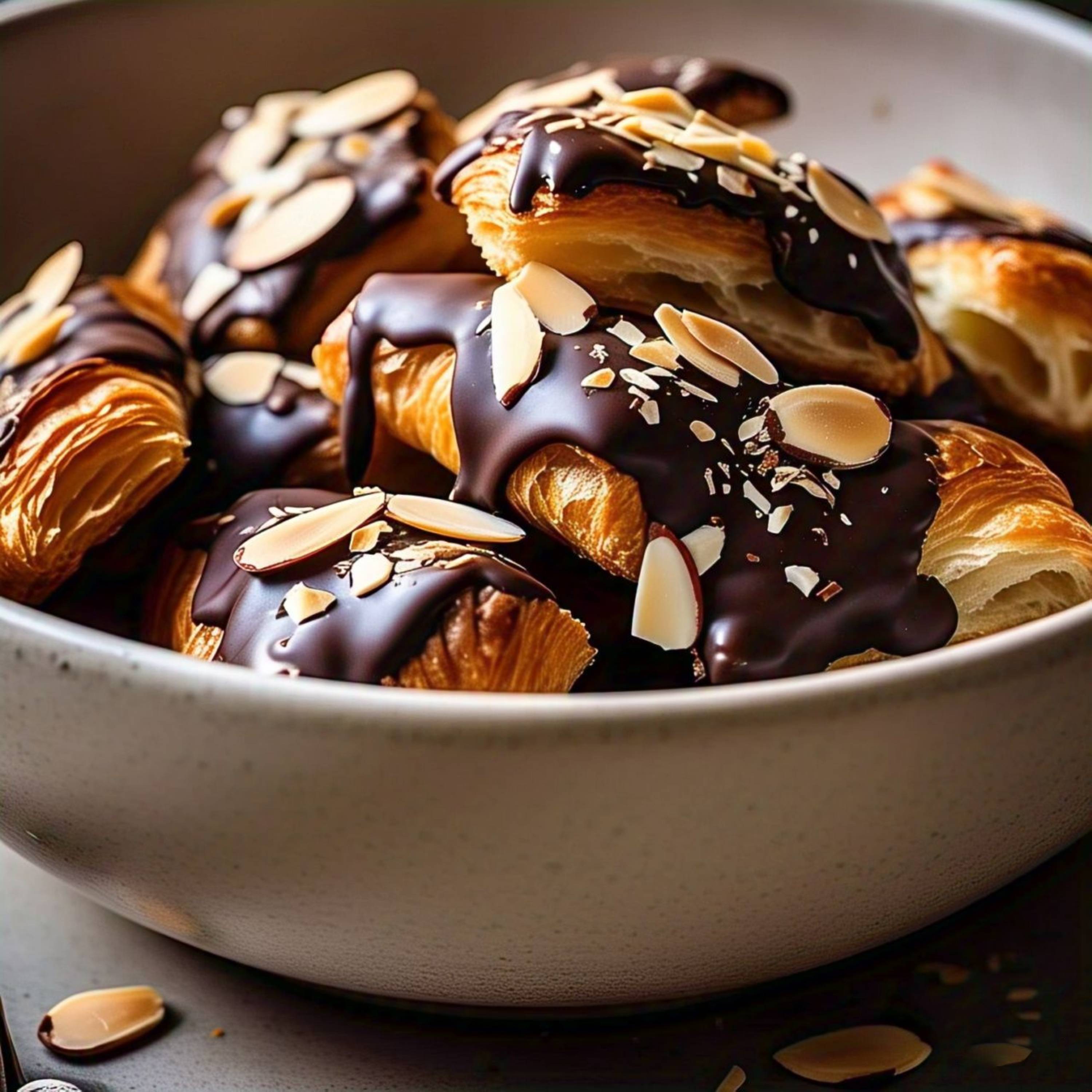 Sugar Free Dark Chocolate Almond Croissants