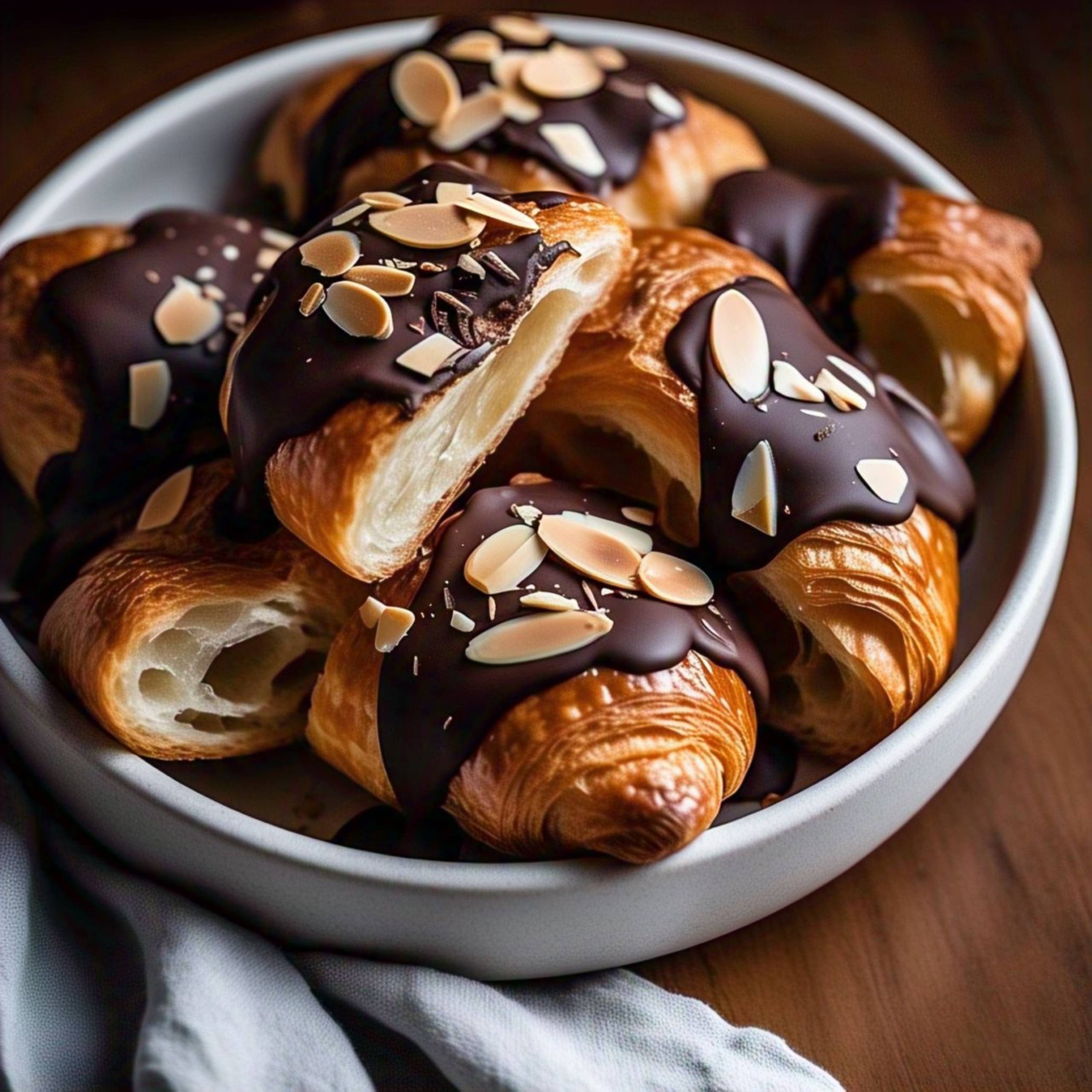 Sugar Free Dark Chocolate Almond Croissants
