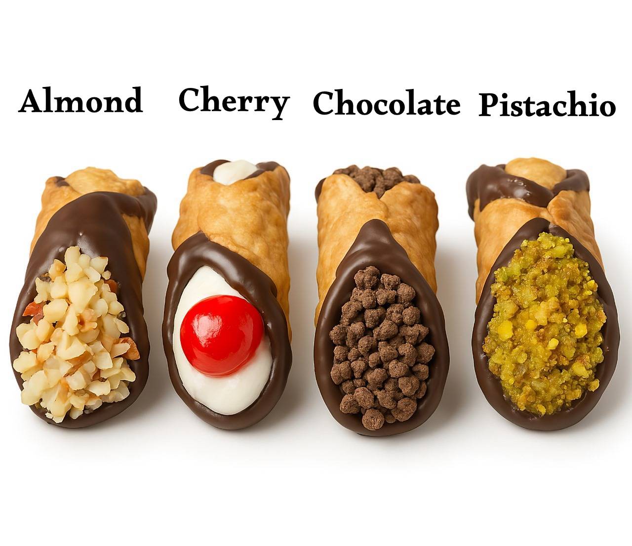 Andy Anand Sugar Free Chocolate Cannoli, 4 Flavors 8 pcs, Flown Fresh From Italy, Sicilian Cannoli: A Traditional Italian Dessert (10.5 Oz)