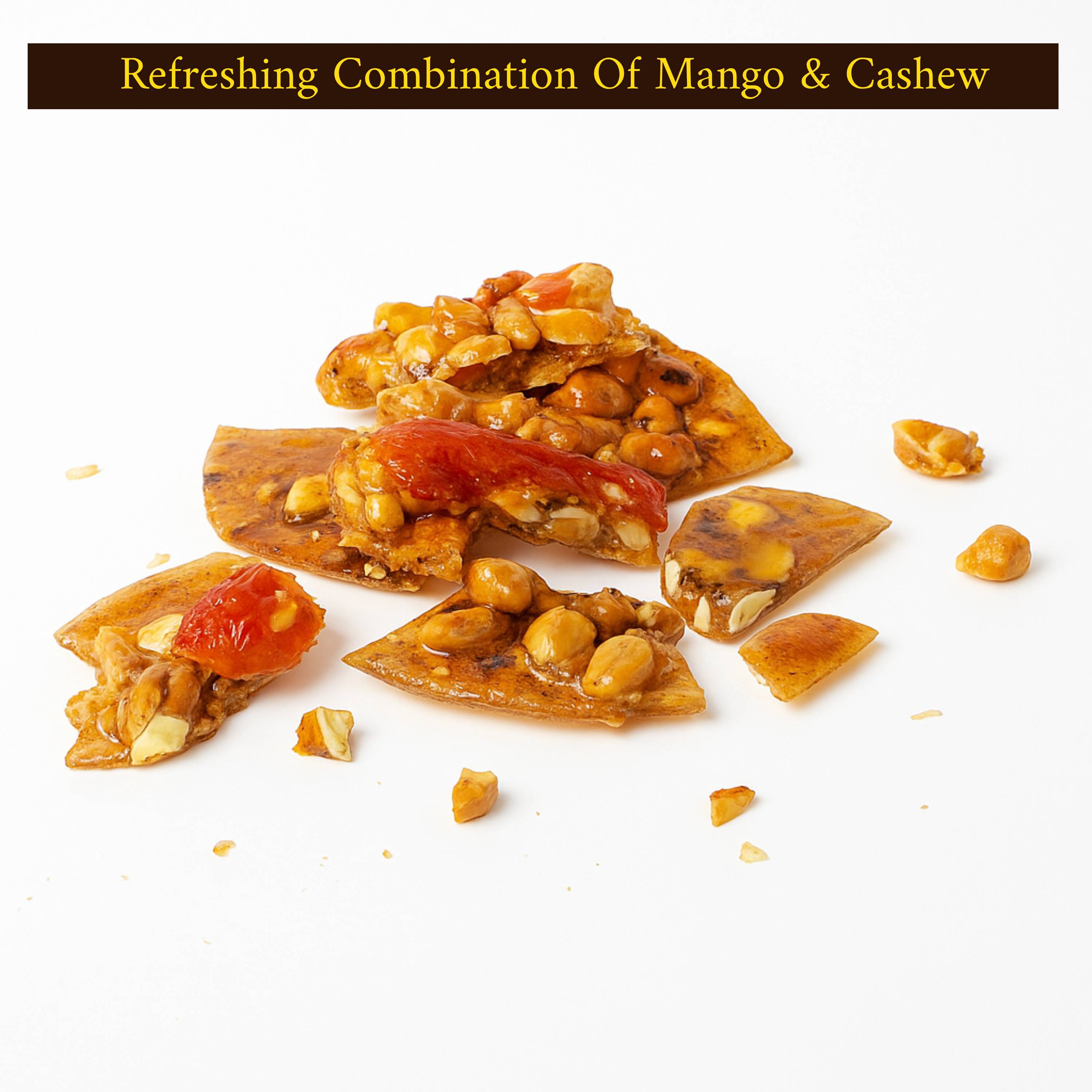 Sugar-free Italian mango cashew brittle 1 lb by Andy Anand, croccante, refreshing mango and cashew combo.