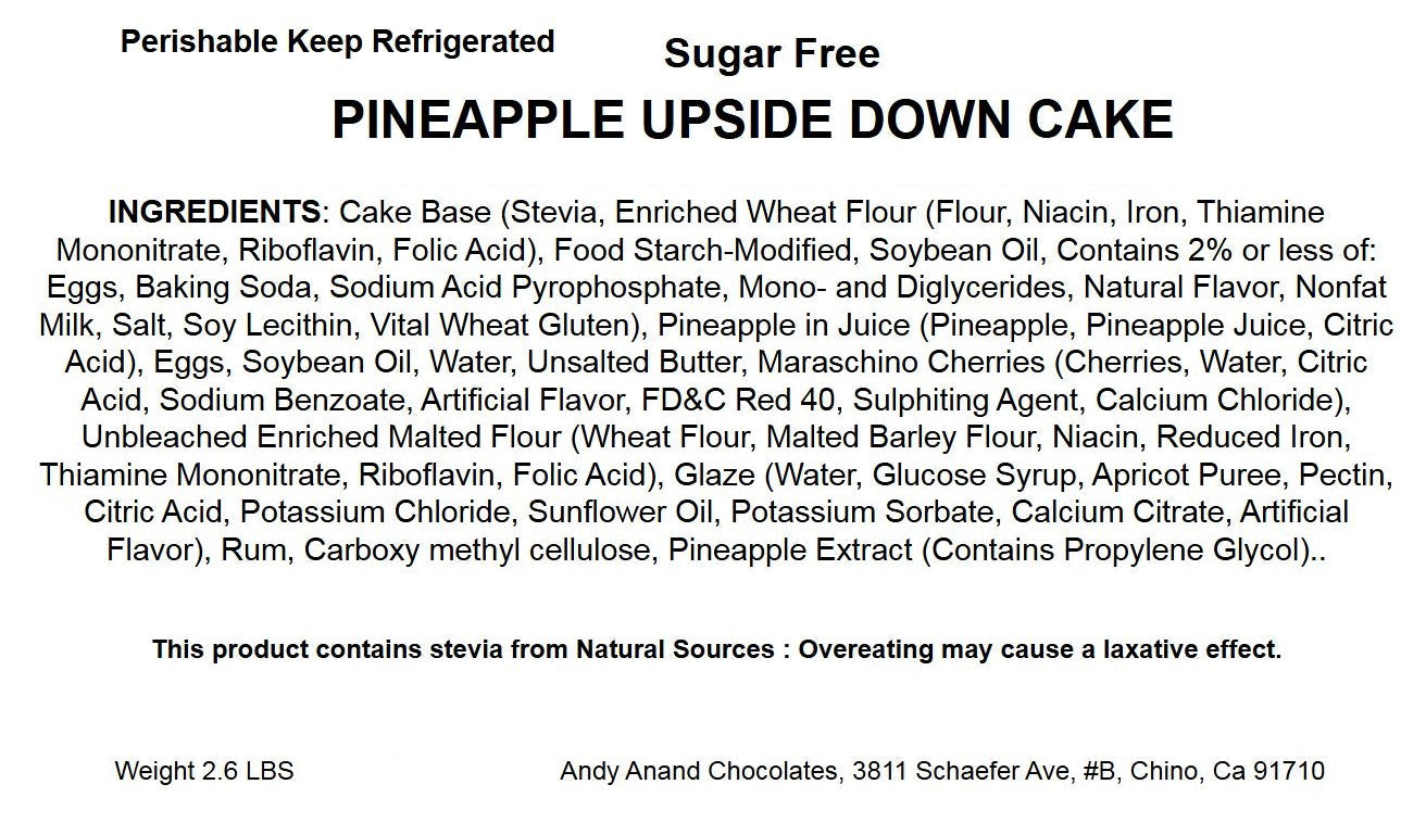Sugar Free Pineapple Upside Down Cake