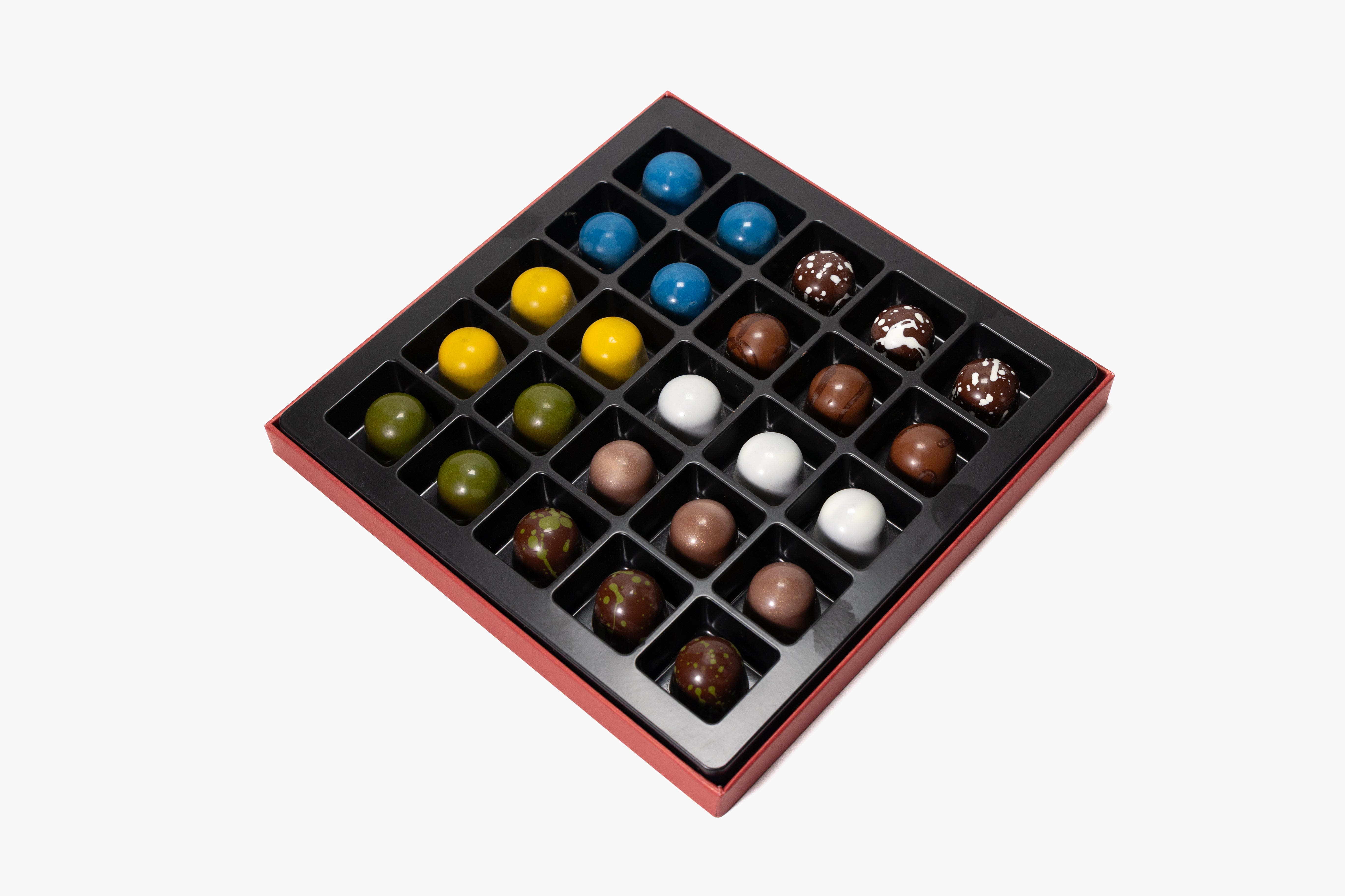 Andyanand Food & Beverages > Desserts & Sweets > Chocolate > Sugar Free Andy Anand Sugar-Free Monet Chocolate Truffles & Pralines, 25 pc – 60% Cacao, Keto & Diabetic-Friendly, Luxury Birthday & Holiday Gift Box Sugar-Free Belgian Truffles 25 pc | SoCal Chocolatier