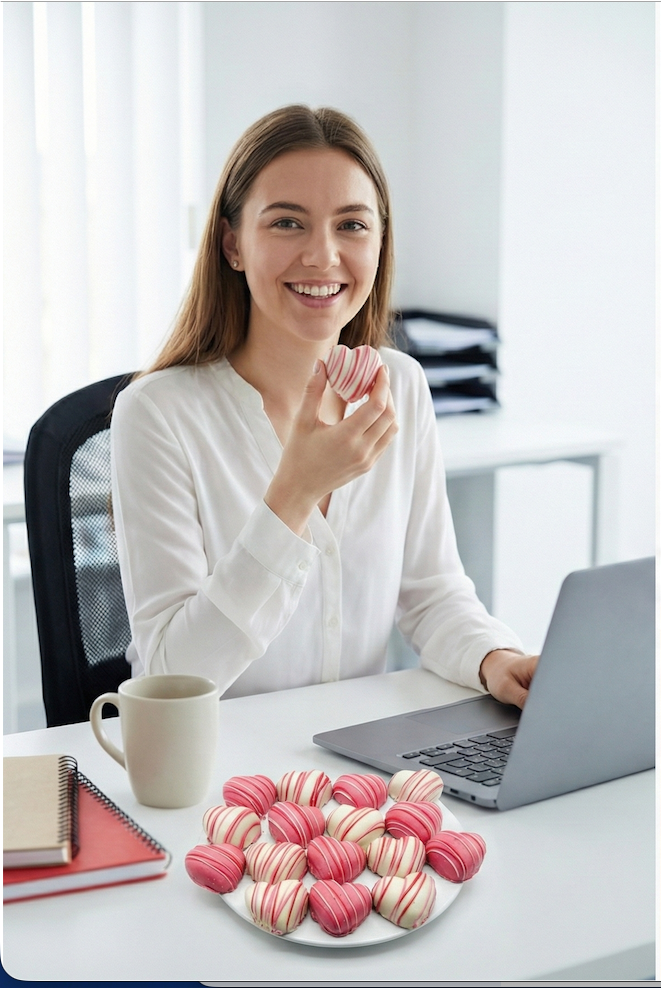 Andy Anand Heart Shaped Chocolate Cake Bites (16 ct, 18 oz) - Gourmet Valentine’s Day Gift Box - Decadent Moist Chocolate Hearts, 2 Fun Designs - Delicious Treats for Date Night, Party & School