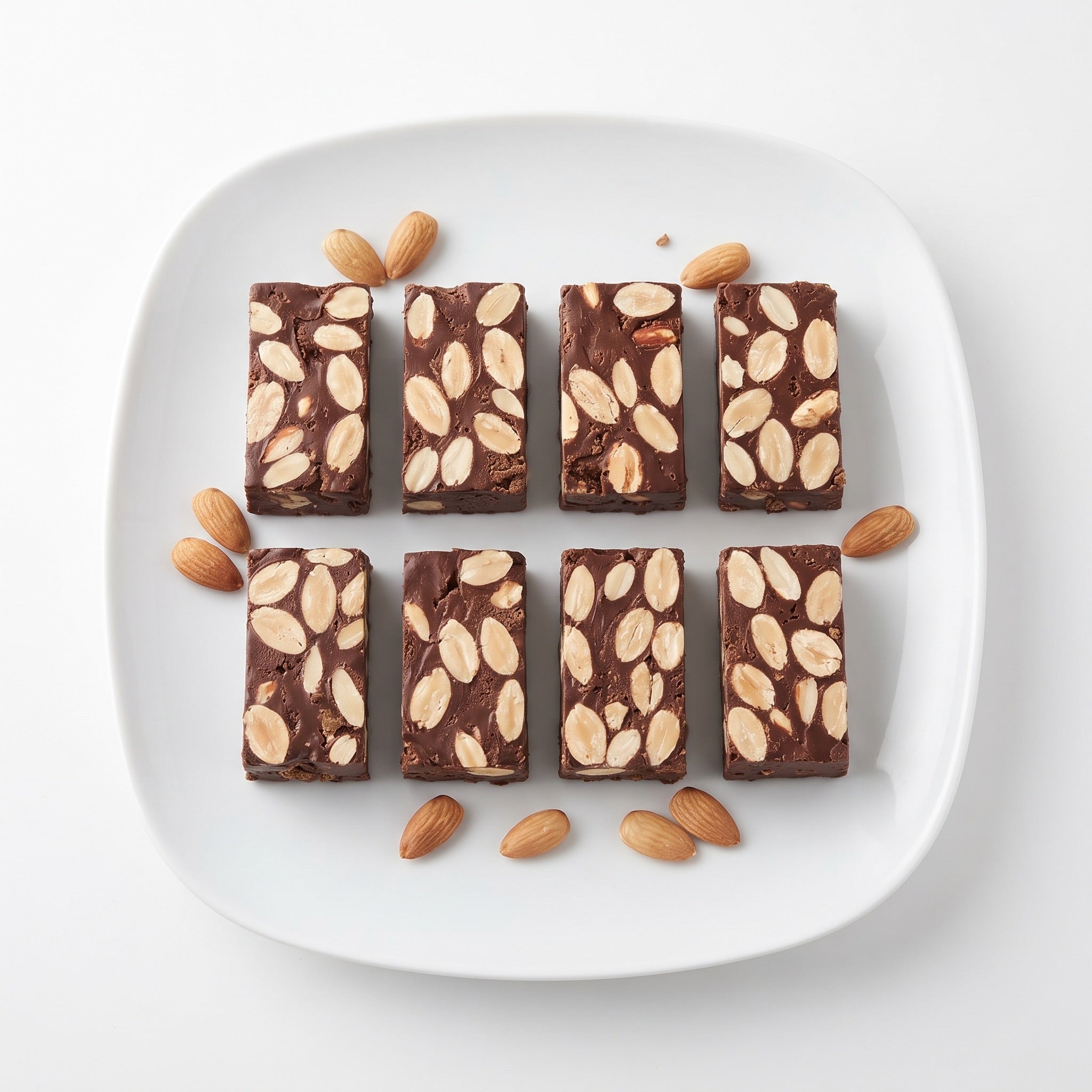 Andy Anand Sugar-Free Roasted Almond Chocolate Nougat Brittle | Imported from Europe | 8 Pc 7 Oz Gourmet Zero Added Sugar Keto Sweet Treat Gift