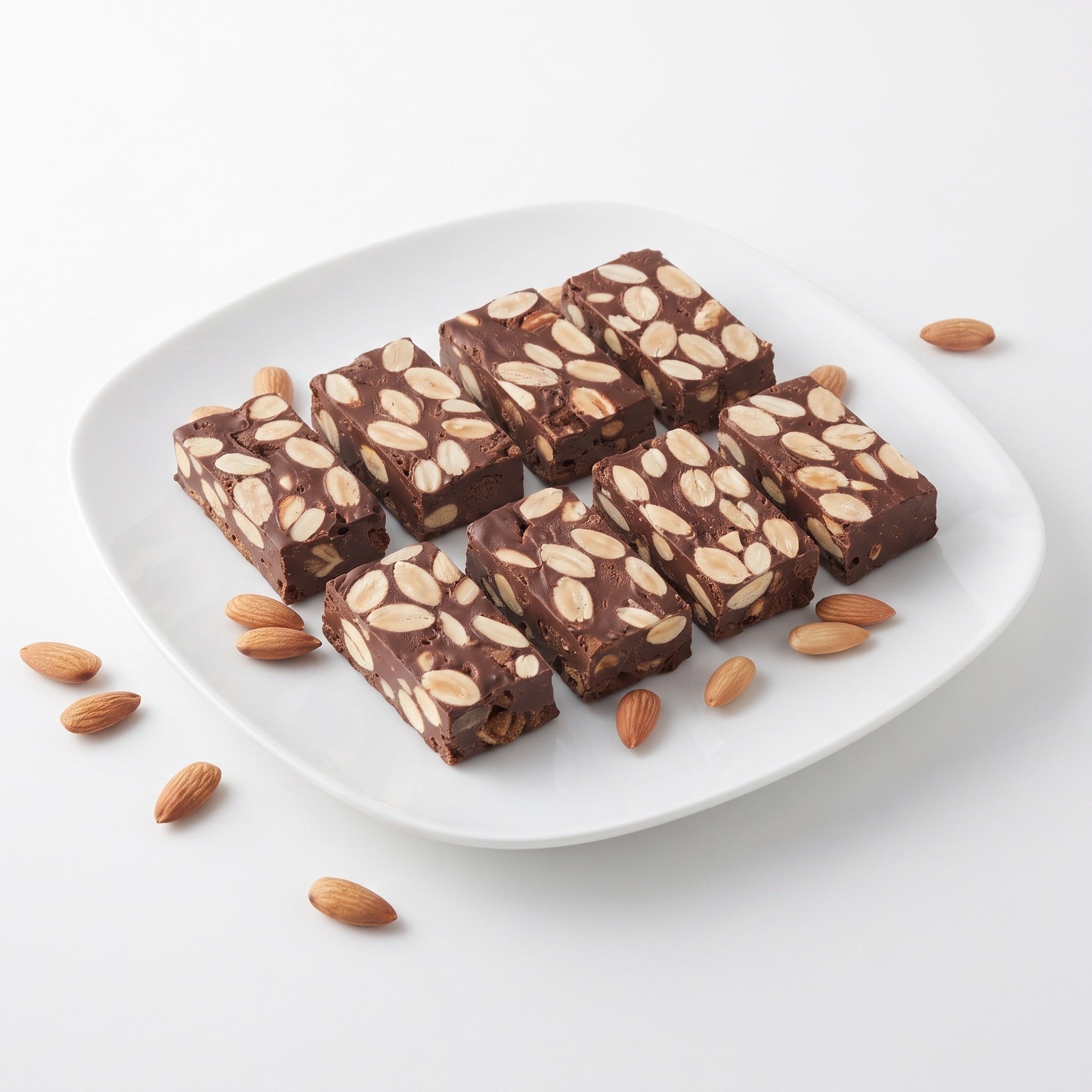Andy Anand Sugar-Free Roasted Almond Chocolate Nougat Brittle | Imported from Europe | 8 Pc 7 Oz Gourmet Zero Added Sugar Keto Sweet Treat Gift